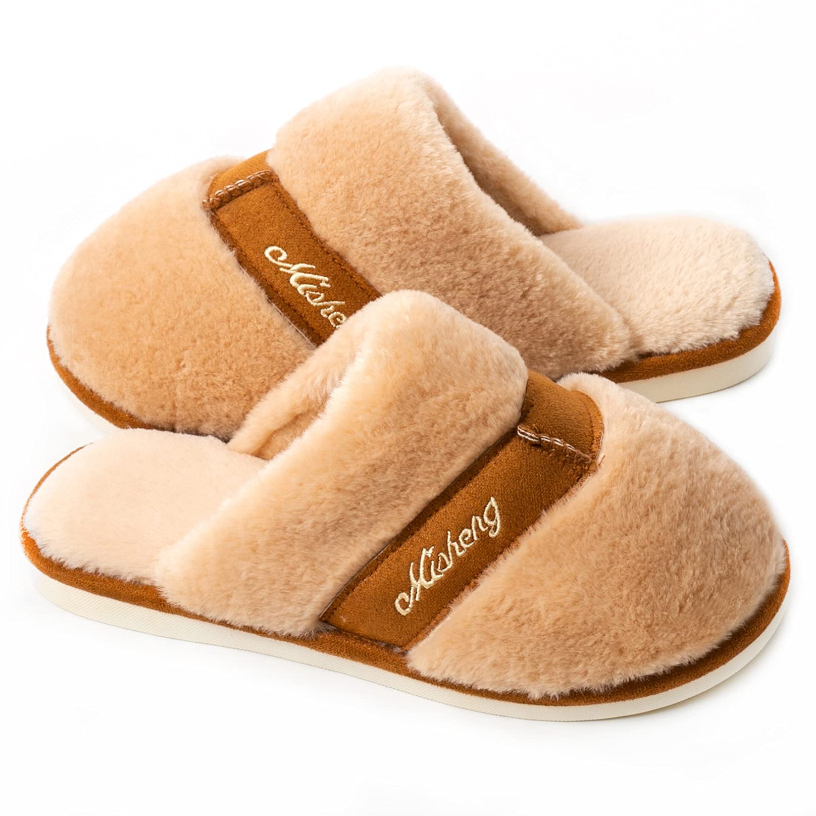 Koknwoa Women's Plush Fluffy Memory Foam Slip On House Slippers - Cozy Warm Winter Indoor/Outdoor Shoes with Anti-Skid Sole for Home, Office & Travel | Soft Comfy Memory Foam Slippers for Women