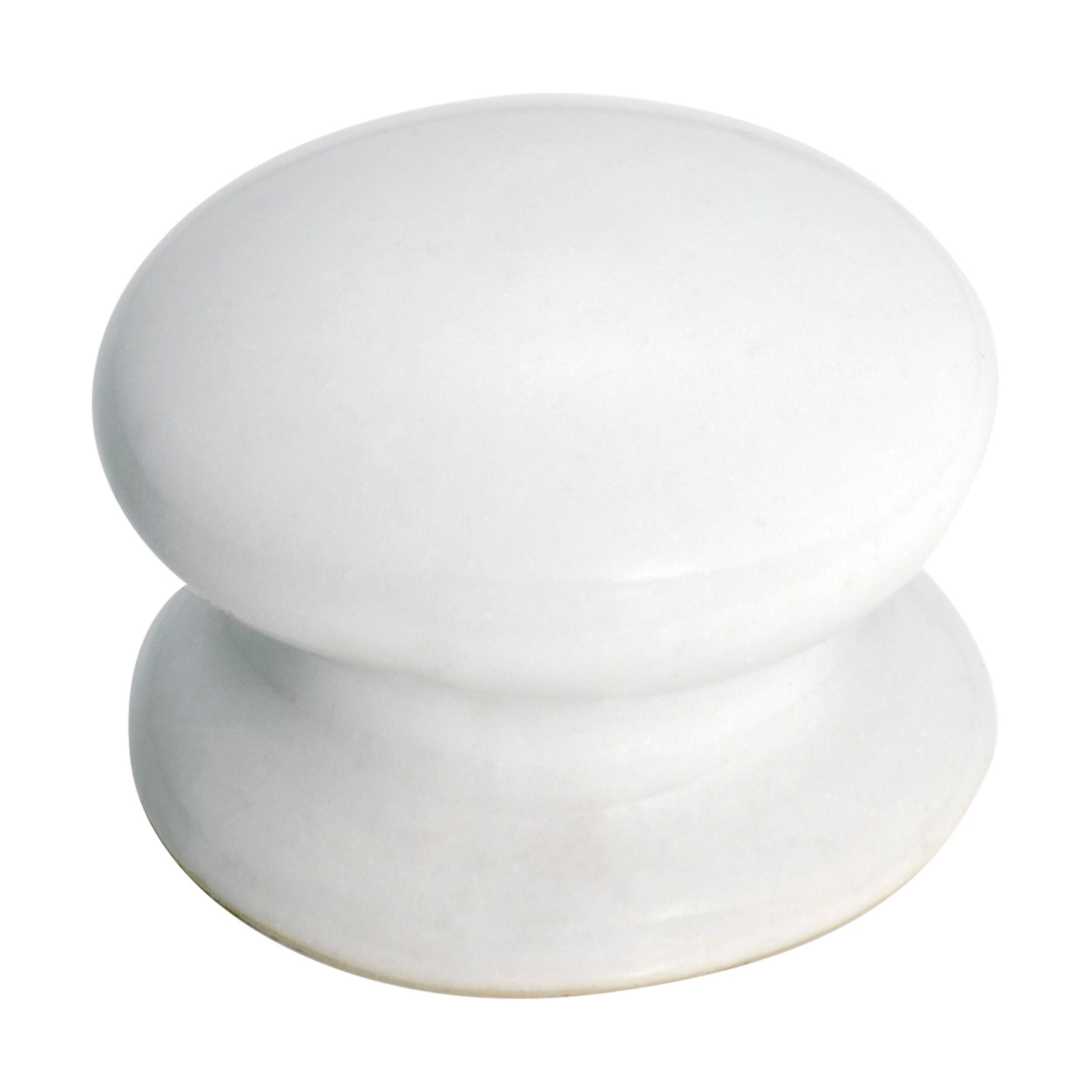 White Porcelain Round Cupboard Knob 3730 - D32xP23mm - Perfect for Kitchen Cabinets, Dressers & Furniture Hardware Upgrade