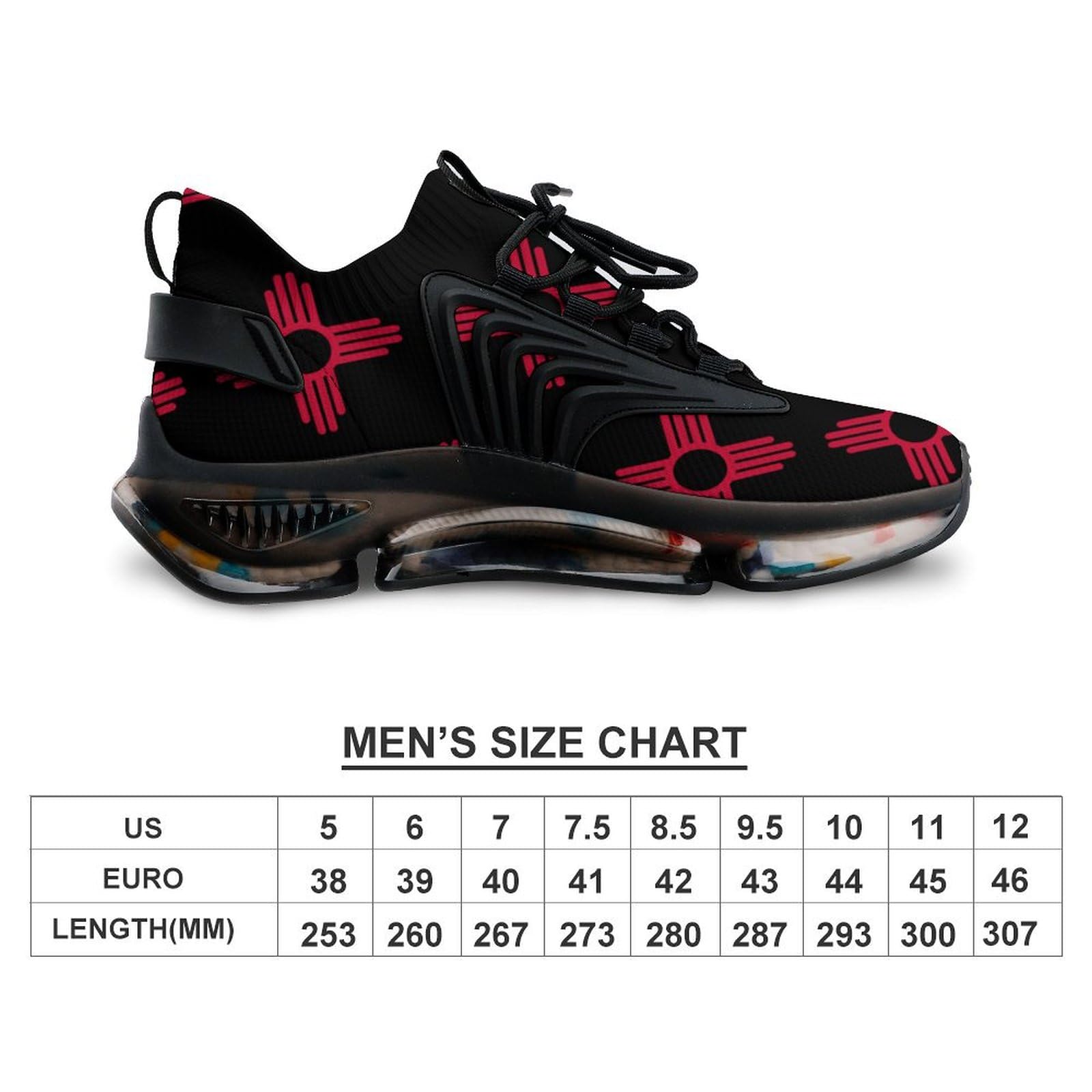 New Mexico State Flag Men's Running Shoes - Lightweight Athletic Sneakers for Gym, Hiking & Outdoor Activities | Breathable Sports Shoes for Jogging, Workouts & Casual Wear