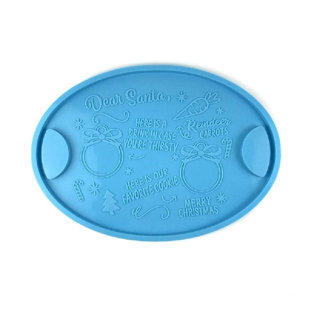 Premium Silicone Agate Coaster Molds - DIY Resin Craft Tray for Christmas, Oval Shape Glossy Coaster Making Kit (Blue) | Perfect for Holiday Decor, Party Favors & Handmade Gift Ideas