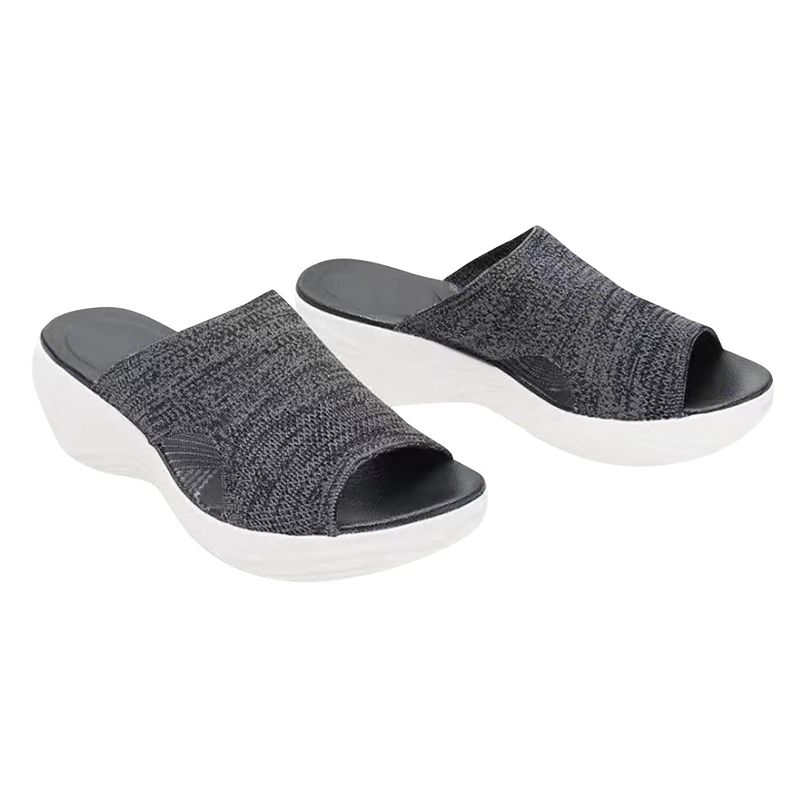 Women's Comfortable Lace-Up Closed Toe Mesh Sandals with Wedge Heel - Breathable Fish Mouth Design for Casual Wear, Summer Outfits & Beach Vacations