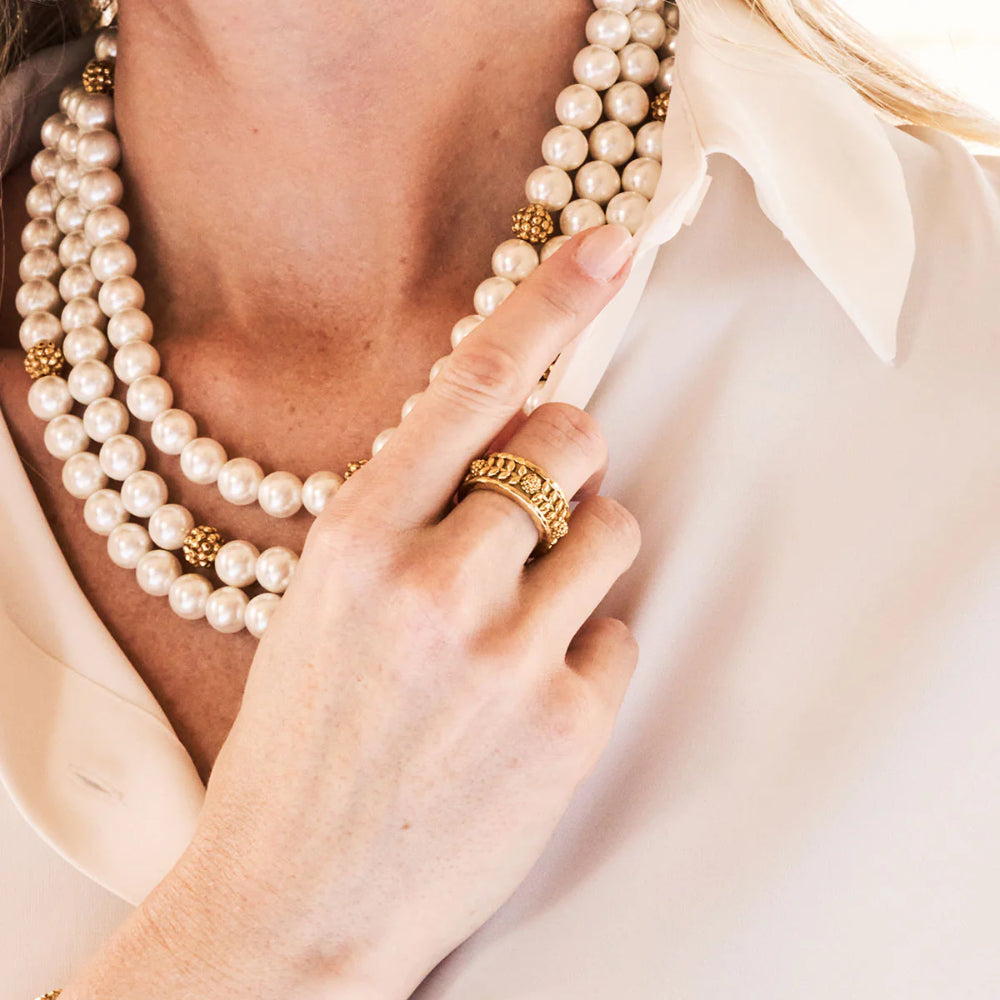 Capucine De Wulf Berry Vine Gold Ring - Size 7 | Elegant Floral Jewelry for Women, Perfect for Weddings, Parties & Special Occasions
