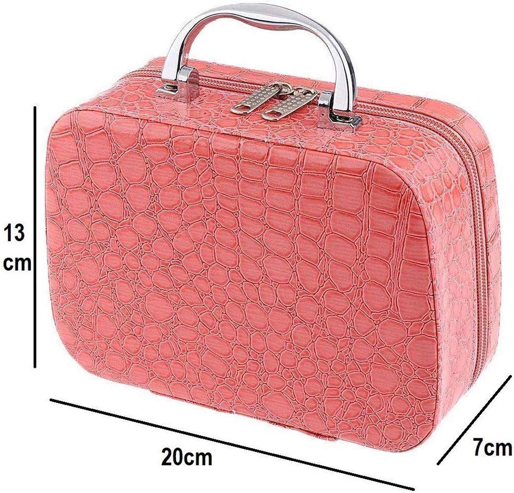 DREAMSKART Makeup Organizer Box for Women | Portable Cosmetic Storage Case | Jewelry & Toiletry Travel Organizer with Magnifying Mirror | Perfect for Home Vanity, Travel, and Daily Makeup Storage