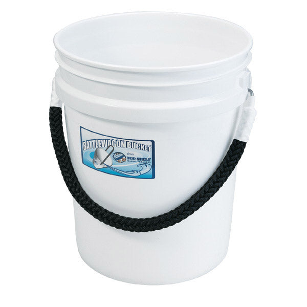 5 Gallon Battlewagon Bucket with Heavy Duty Rope Handle - Durable Utility Pail for Camping, Construction, and Outdoor Water Storage