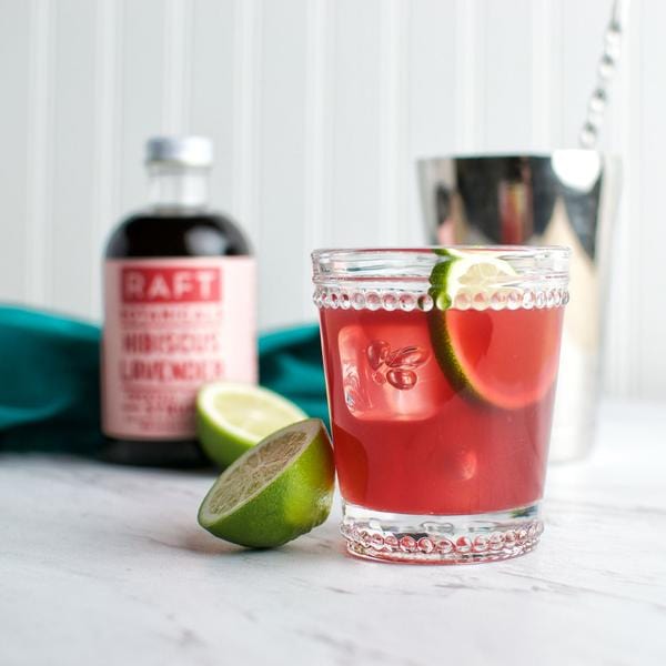Organic Hibiscus Lavender Syrup for Cocktails & Mocktails - Floral Herbal Sweetener for Tea, Lemonade & Baking - Perfect for Summer Drinks & Gift Giving