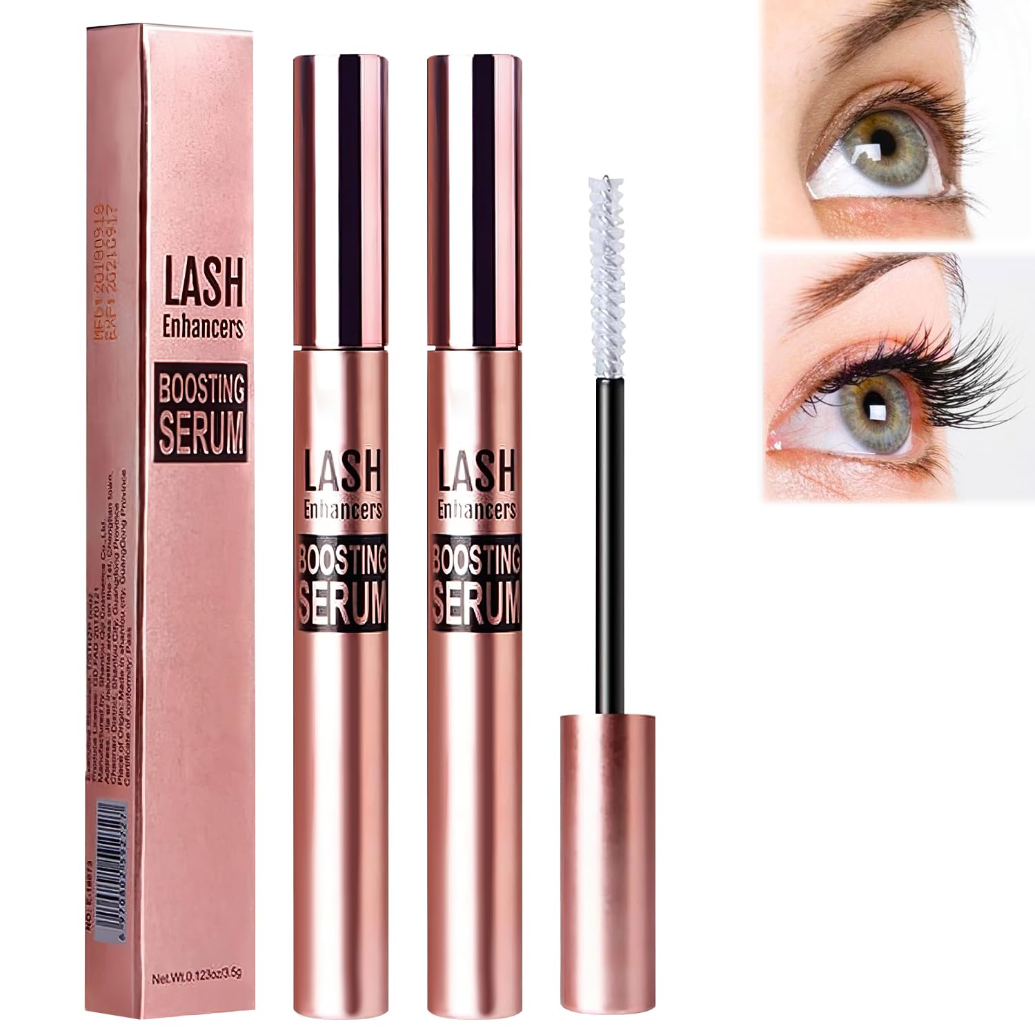 2PCS Daislashes Eyelash Growth Serum - Natural Lash Enhancer for Longer, Fuller & Thicker Lashes - Vegan & Cruelty-Free Formula - Perfect for Nighttime Use & Special Occasions