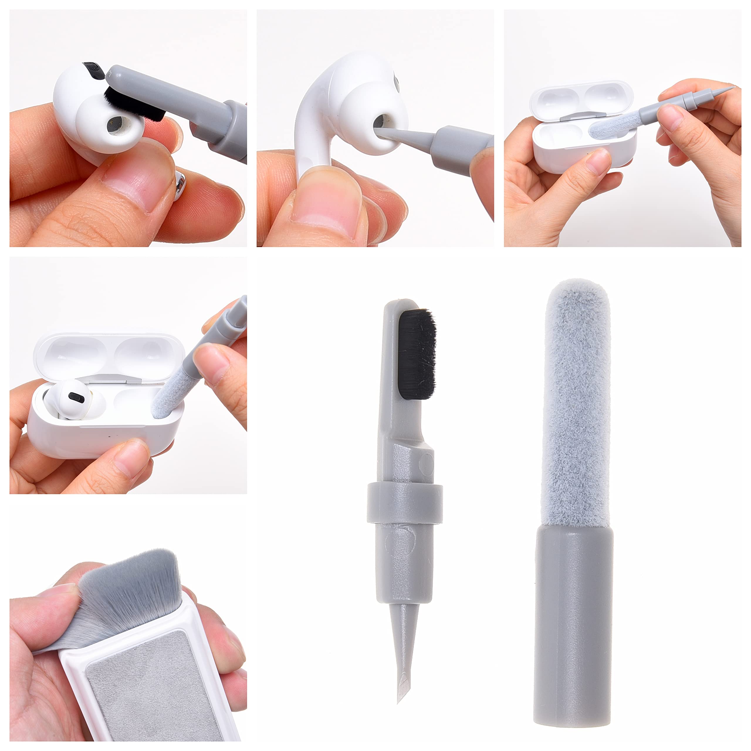 Camkix 6-in-1 Electronics Cleaning Kit with Key Puller, Flocking Sponge, Pen Nibs & Microfiber Cloths - Perfect for Keyboards, Earbuds, Hearing Aids, Smartphones, Laptops, Monitors & Cameras - Ideal for Home, Office & Travel Use