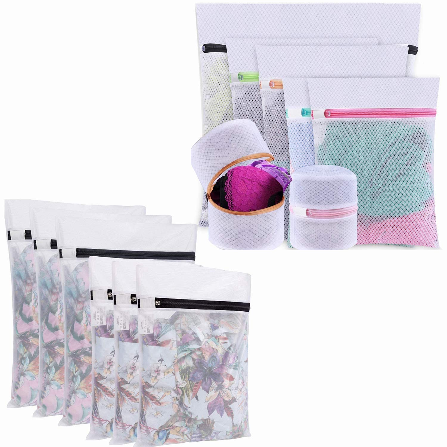 13-Piece Mesh Laundry Bag Set (6+7 Bags) - Delicate Wash Bags for Sweaters, Blouses, Bras & Hosiery - Premium Travel Laundry Organizer for Clothes Protection - Perfect for Home, Dorm & Hotel Use