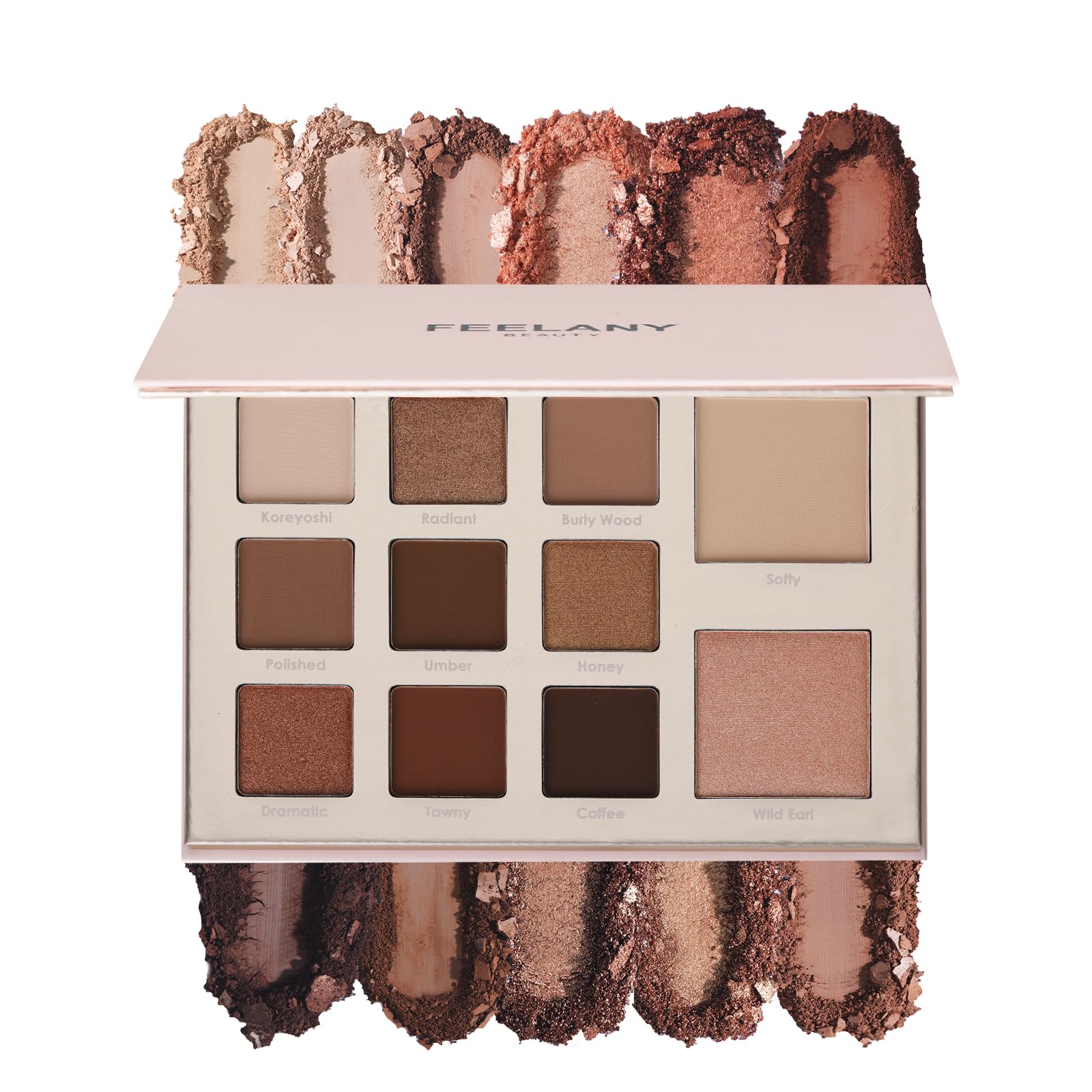 PROFESSIONAL MAKEUP Long Lasting Waterproof Eyeshadow Palette - 11 Ultra-Pigmented Shimmer & Matte Shades, Warm Neutral Naked & Brown Colors with Mirror - Blendable Multi-Purpose Eyeshadow for Day & Night Makeup Looks