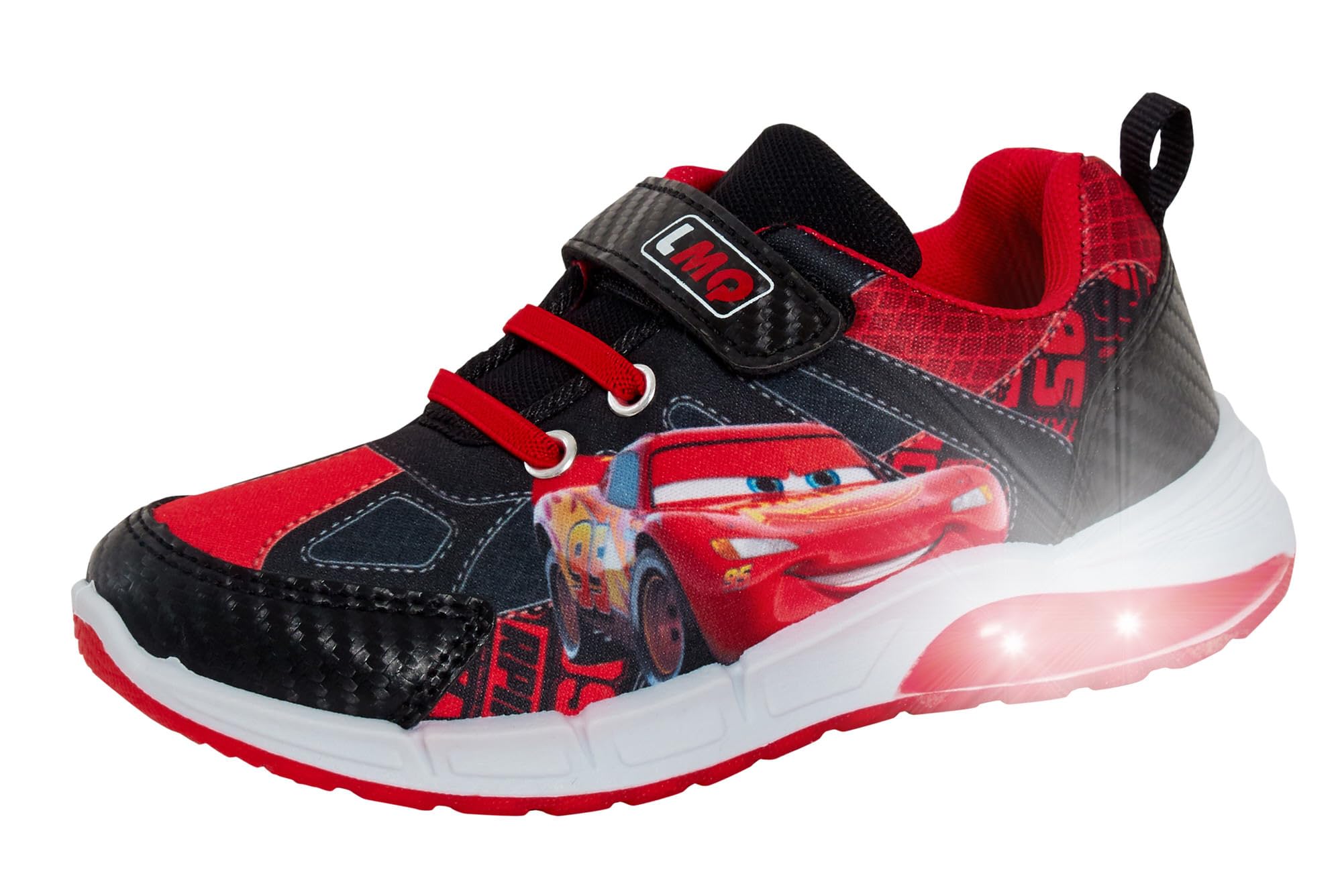 Disney Cars Lightning McQueen LED Light Up Sneakers for Boys - Flashing Skate Sports Shoes with Cool Light Effects | Perfect for Running, Skating, and Nighttime Play