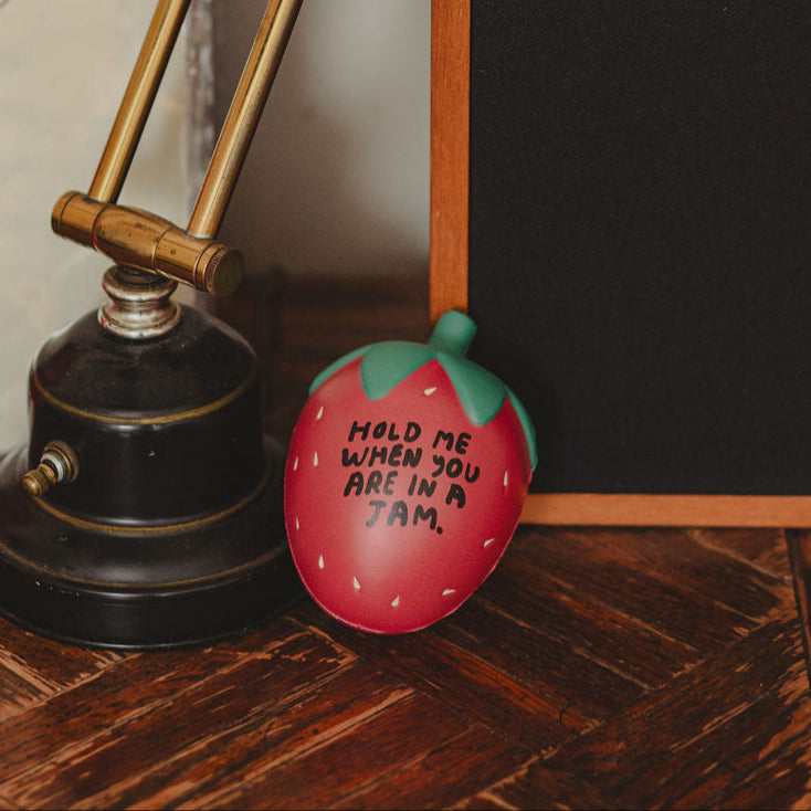 Strawberry Stress Ball - Squeeze & Relieve Anxiety - Perfect for Office, School & Travel - Fun Fidget Toy for Adults & Kids