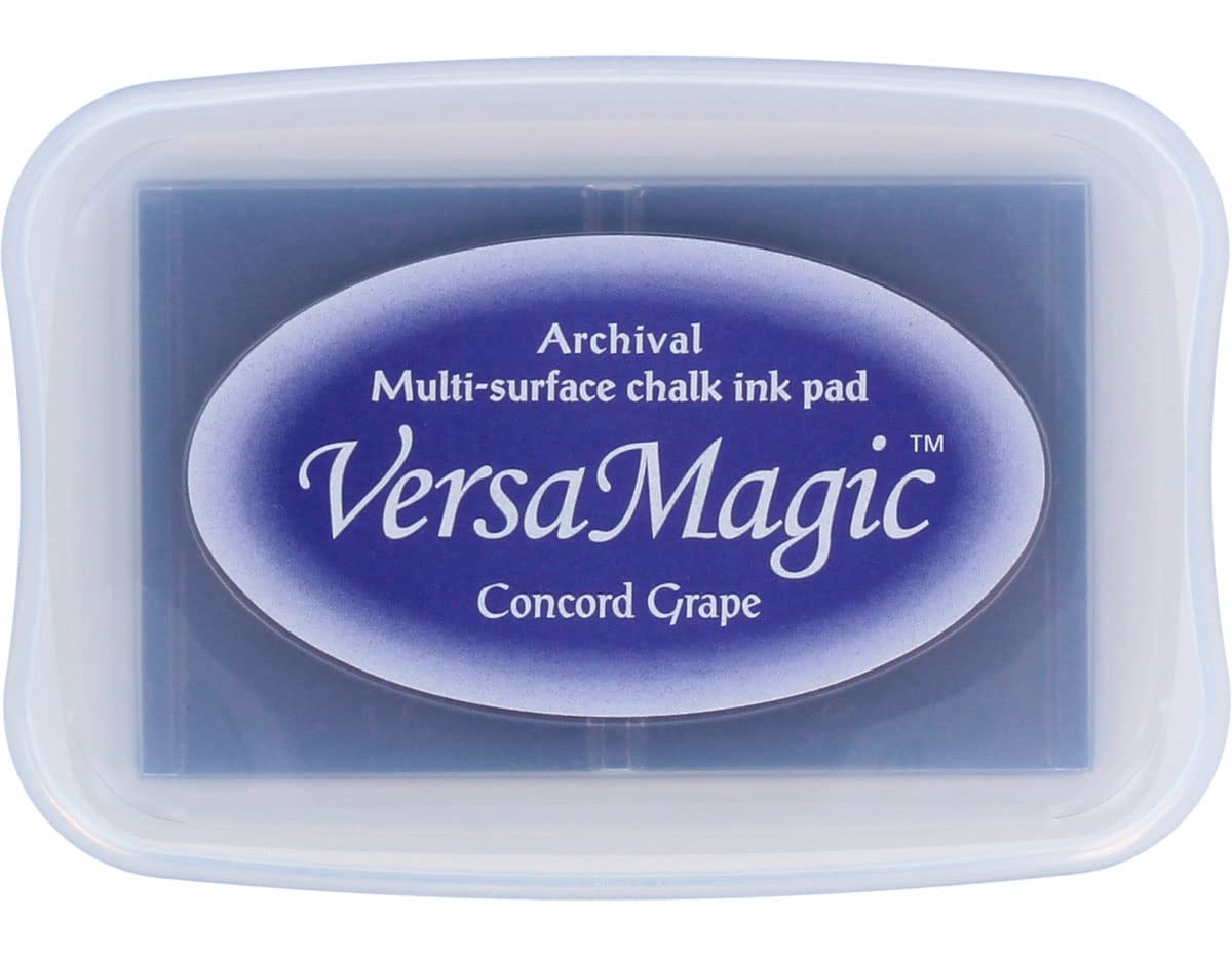 Tsukineko Versamagic Chalk-Finish Ink Pad - Concord Grape | Acid-Free, Quick-Drying Stamp Ink for Scrapbooking, Card Making & DIY Crafts