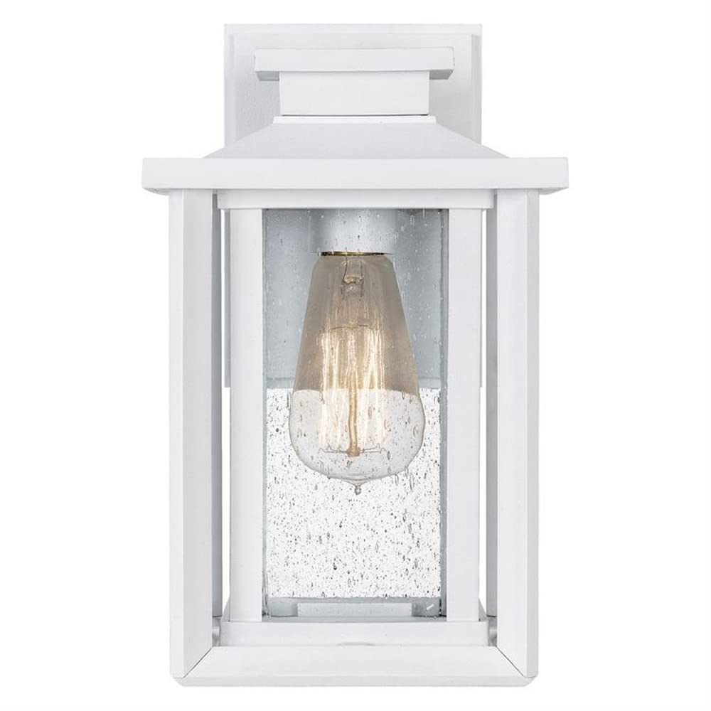 11 Inch Outdoor Wall Lantern - Transitional Coastal Style, Wet Location Approved, White Lustre Finish - Perfect for Porch, Patio, Garden, and Entryway Lighting (Model: 71-Bel-4423722)