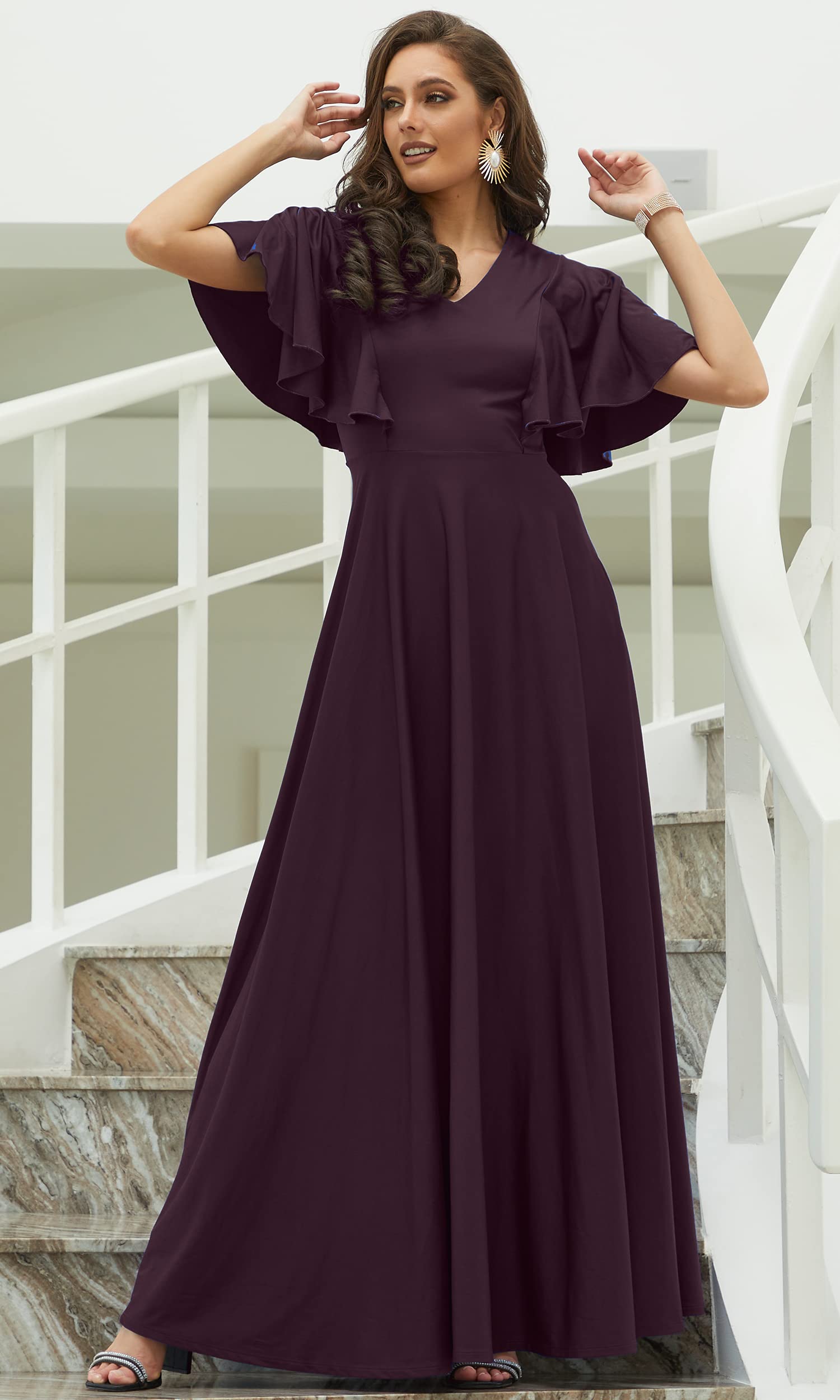 Elegant Women's Long Bridesmaid Evening Cocktail Maxi Dress - Perfect for Weddings, Formal Events & Special Occasions