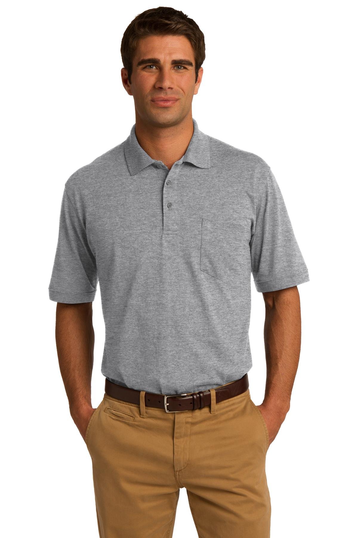 APPAREL GLOBE Men's Core Blend Jersey Knit Pocket Polo Shirt - Comfortable Casual Short Sleeve Top for Work, Golf & Everyday Wear