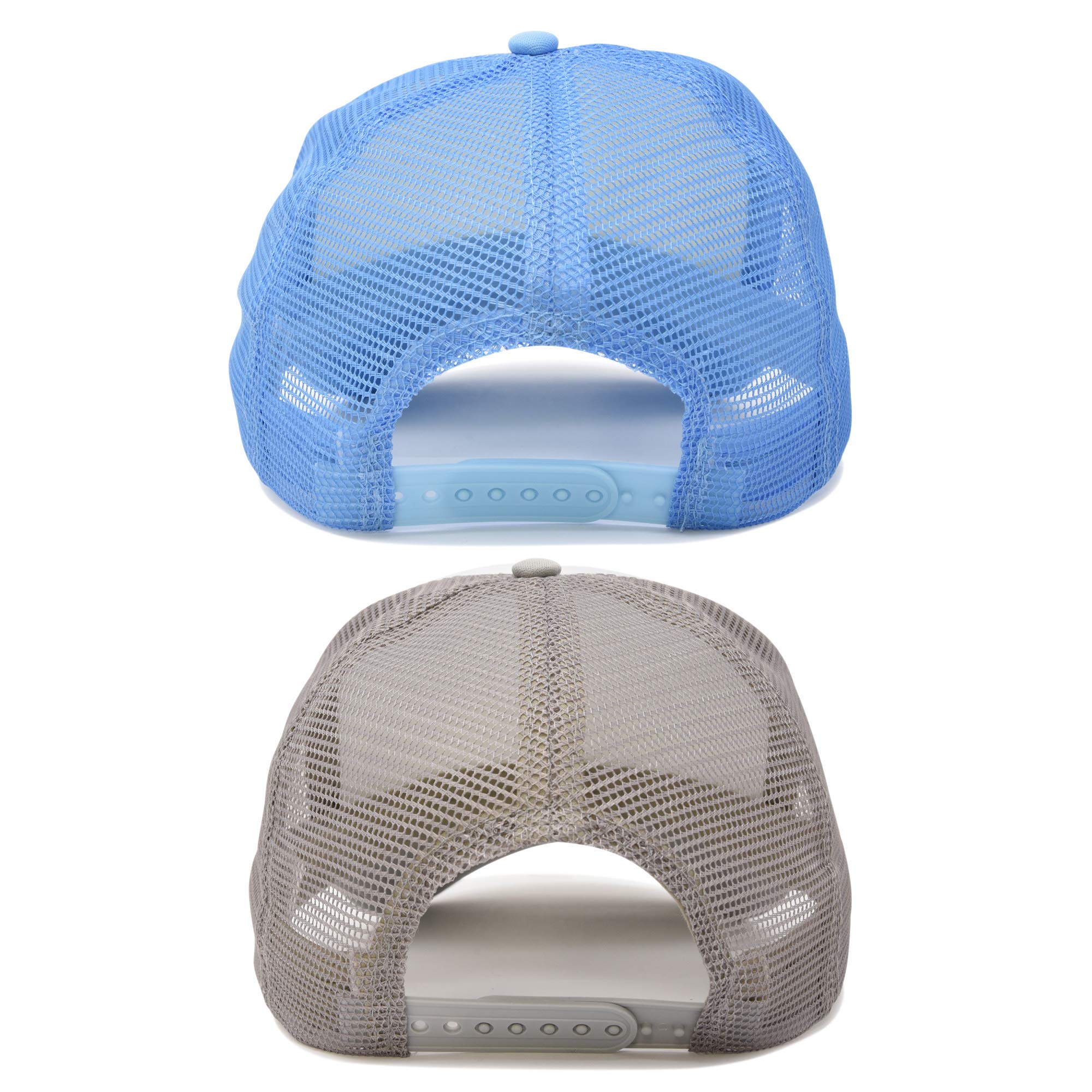 DALIX Two Tone Blank Trucker Hats for Men & Women - 2 Pack Adjustable Snapback Caps for Outdoor Activities, Sports & Casual Wear