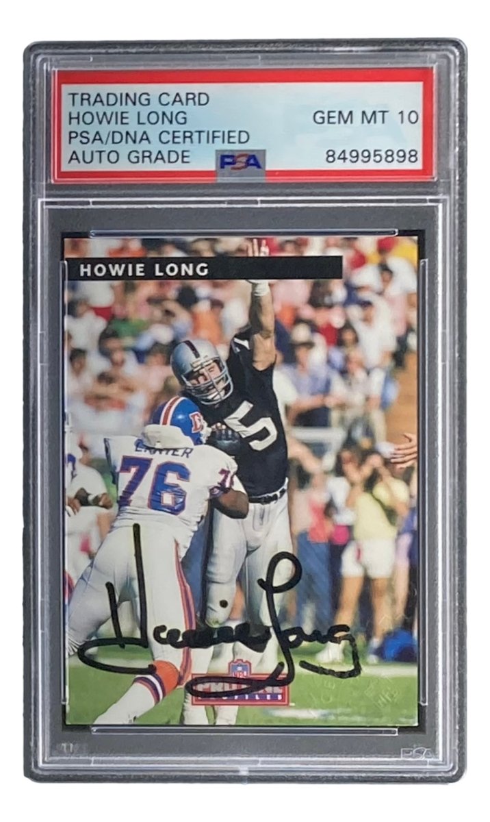 Howie Long Autographed 1992 Raiders Pro Line Profiles Trading Card - PSA/DNA Certified Gem Mint 10 - Perfect for NFL Memorabilia Collectors & Raiders Fans Display