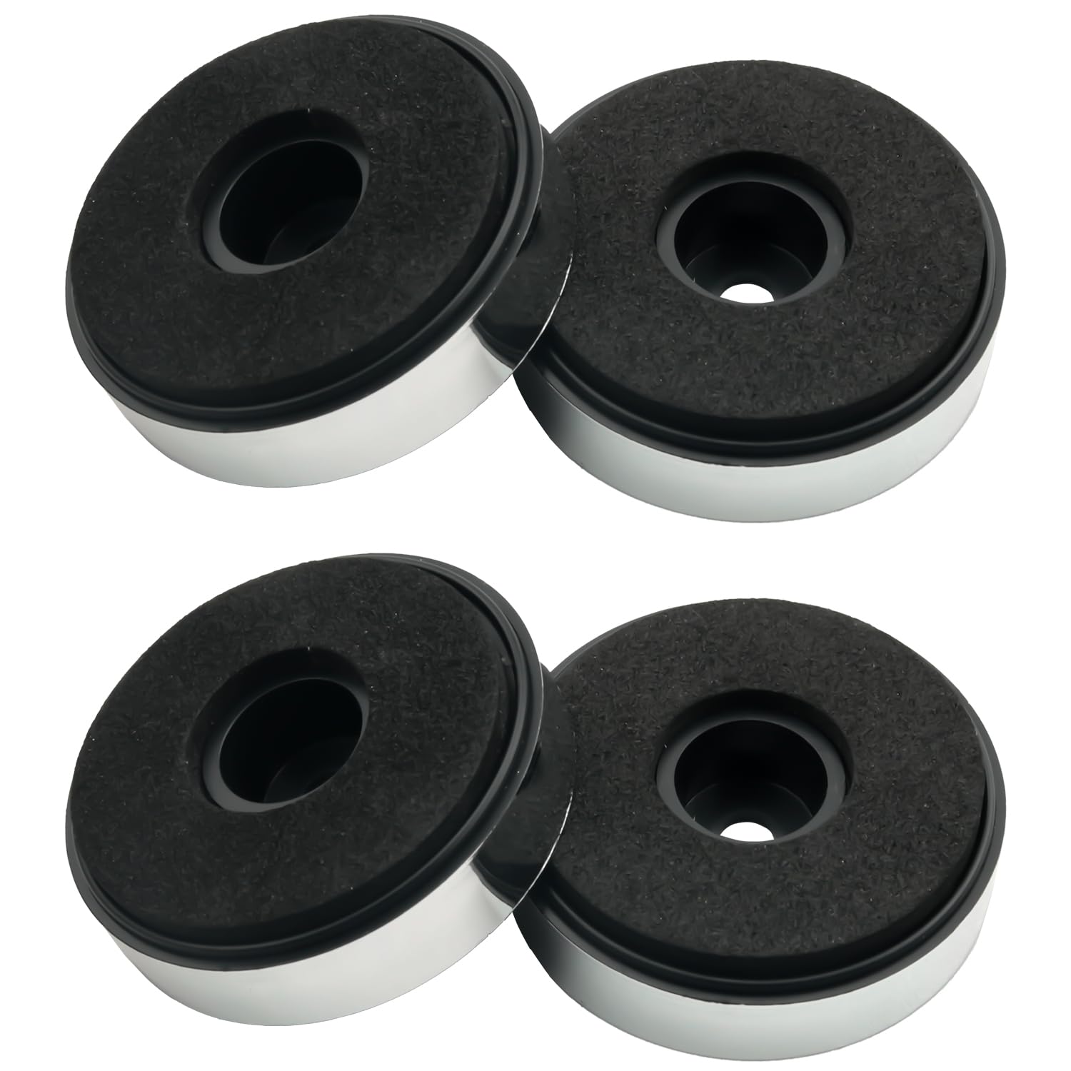 4PCS Silver Audio Anti-Slip Circular Feet - 1.57x0.39 Inch Shock Absorbing Pads for DVD Speakers, Amplifiers, Home Theatre Systems, and Sound System Repairs - Perfect for Enhanced Audio Stability and Vibration Reduction