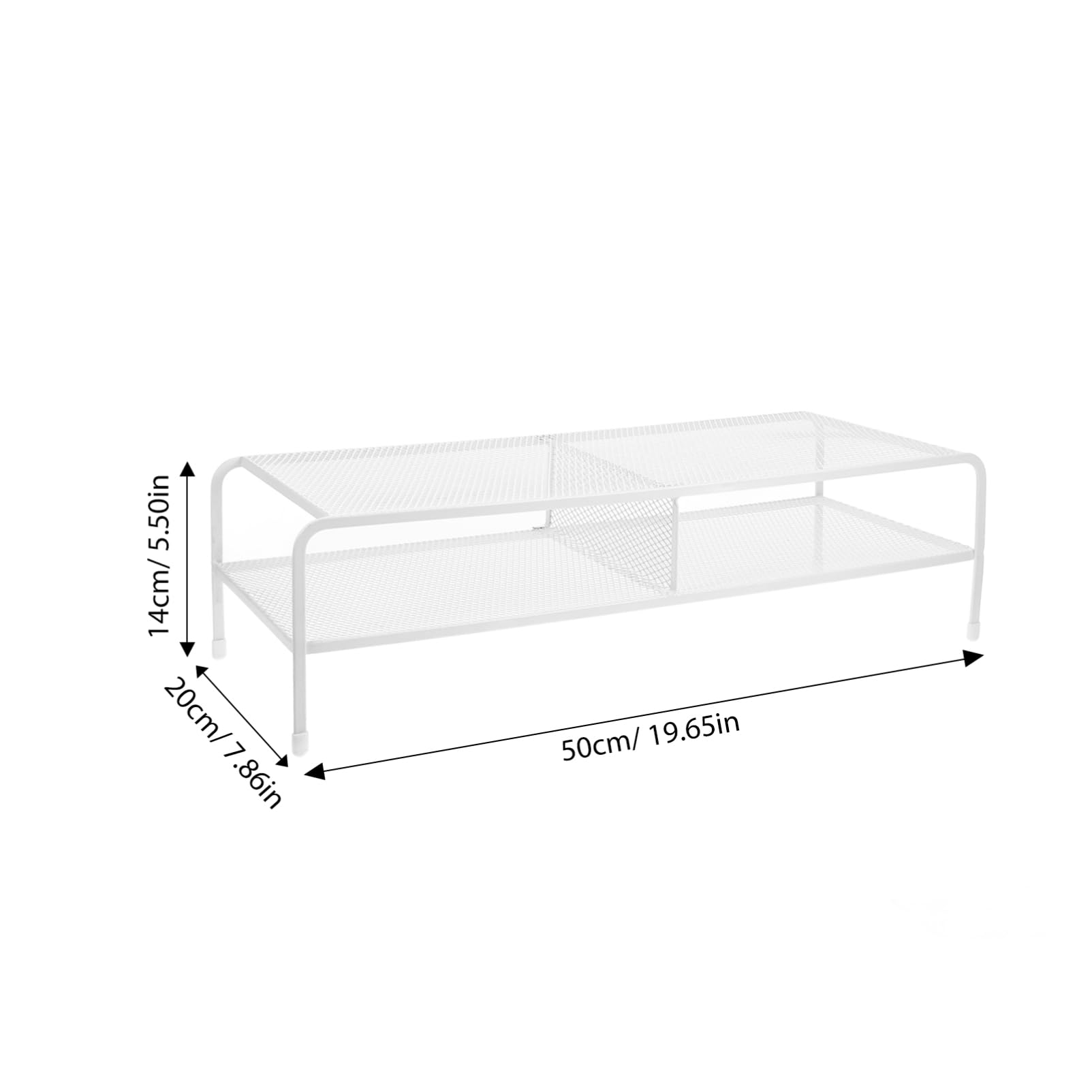 Metal Mesh Computer Monitor Stand with Ventilation - Adjustable Laptop & Printer Riser for Desk - Ergonomic Workspace Organizer for Home & Office Use