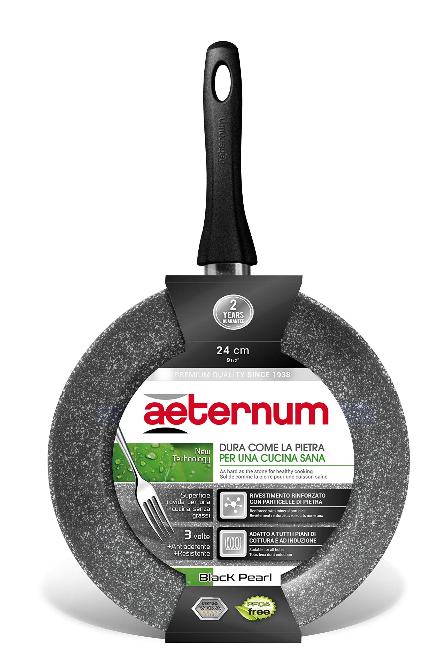 Bialetti Black Pearl Universal Nonstick Frying Pan 11 Inch - Premium Cookware for Sauteing, Frying & Cooking - Perfect for Gas, Electric & Induction Stoves