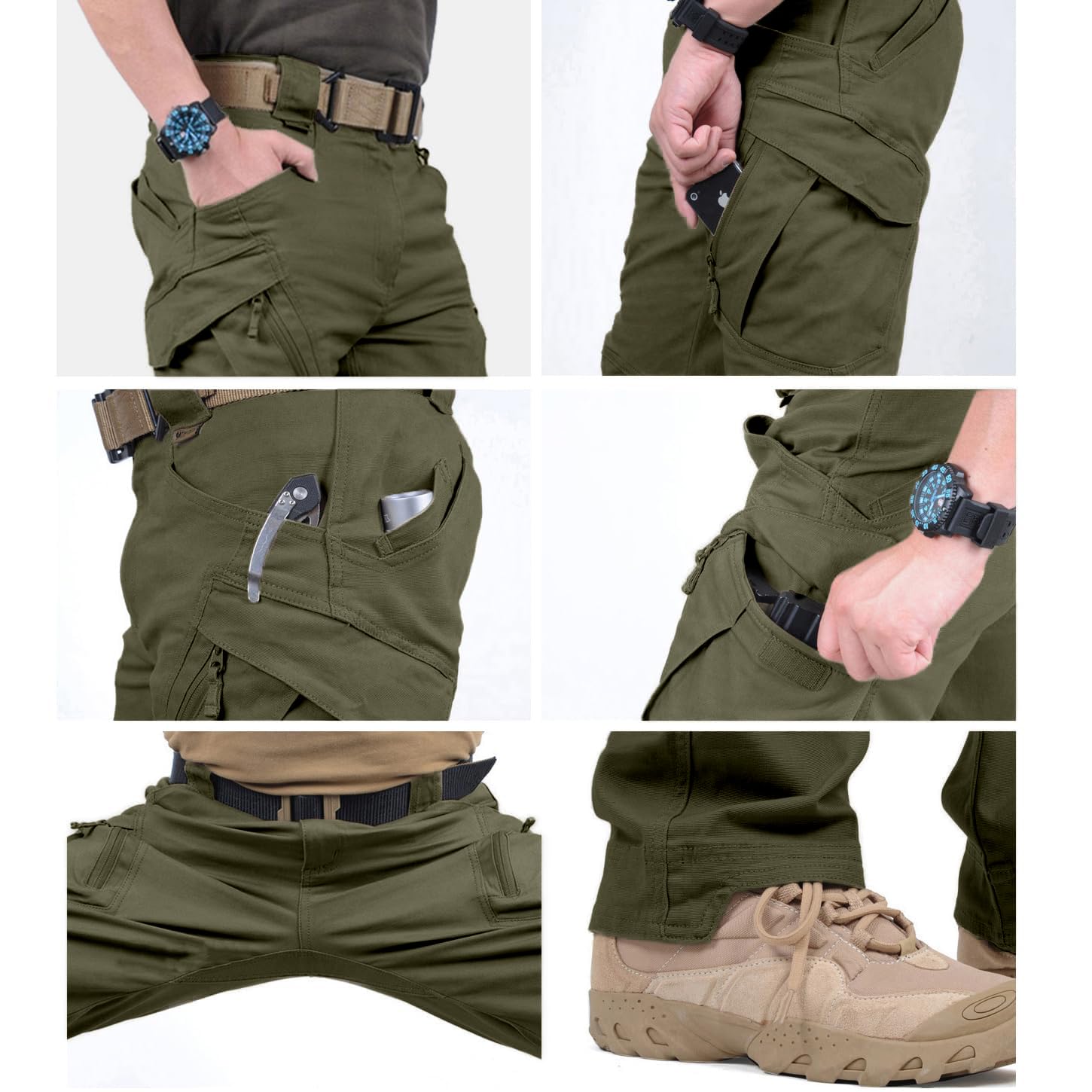 Susclude Men's Tactical Cargo Pants - Ripstop Military Work Pants for Outdoor Hiking, Camping & Combat - Durable Assault Trousers for Active Men (Ideal for Hunting, Airsoft & Outdoor Adventures)