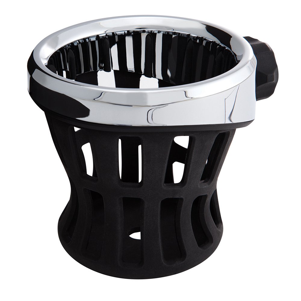 **Chrome Drink Holder for 2014-Up Harley-Davidson Motorcycles - Passenger Perch Mount (Model 50422) - Perfect for Road Trips & Long Rides**