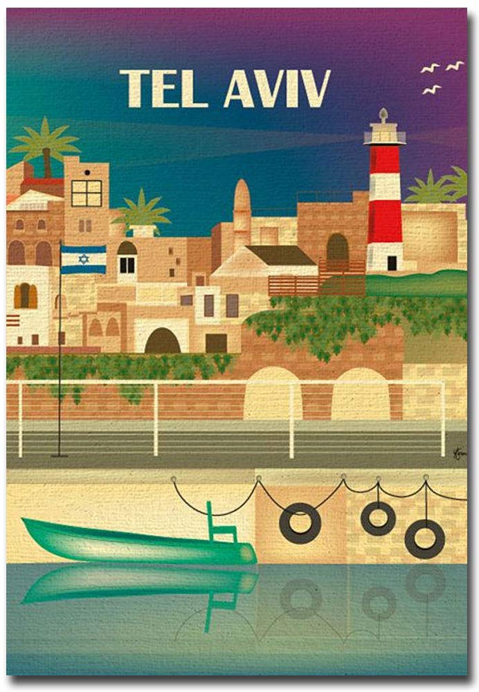 Tel Aviv Israel Vintage Travel Art Fridge Magnet - 2.5