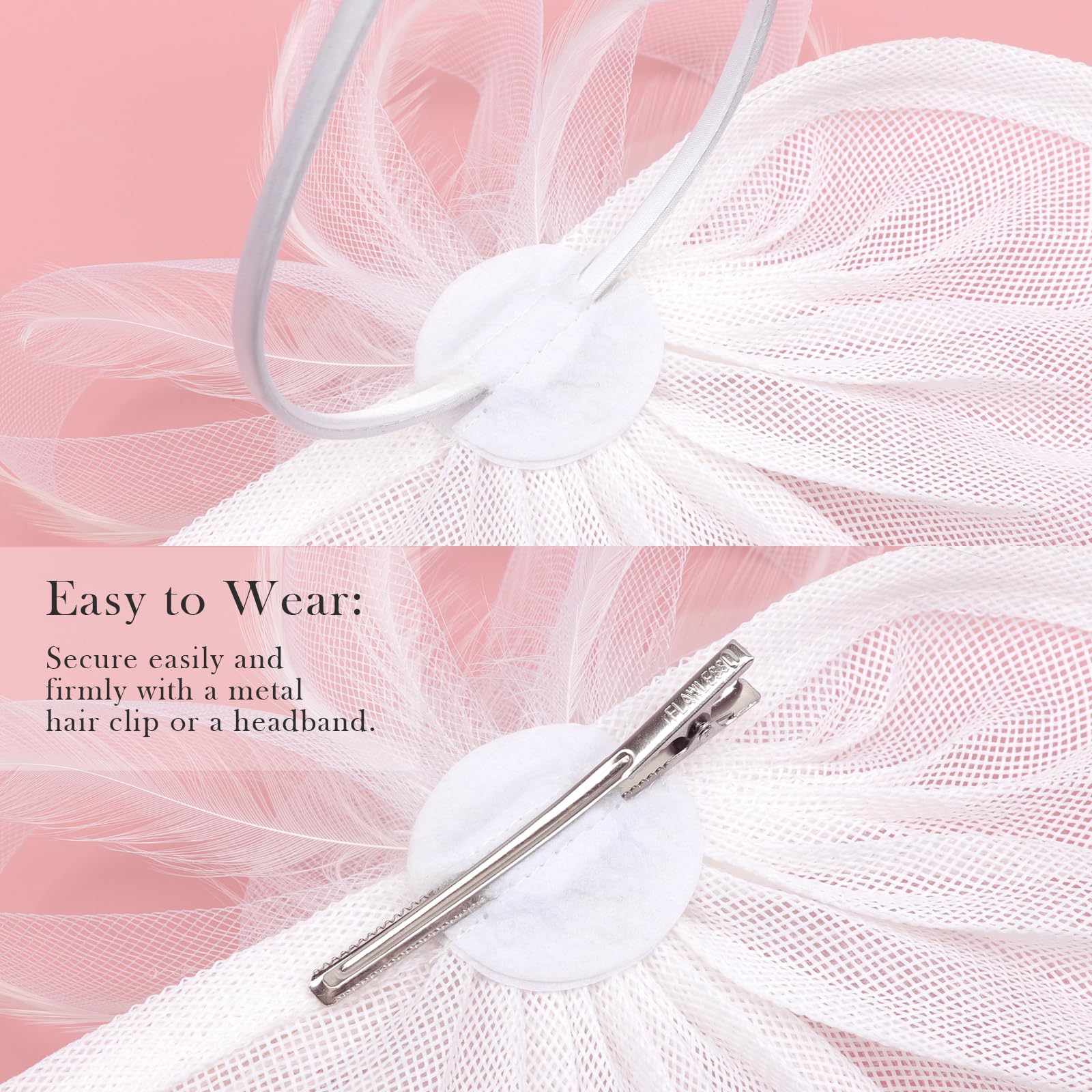 Elegant Women's Fascinator Hats with Flowers - Headband & Clip for Kentucky Derby, Tea Parties, Weddings & Special Events - Stylish Headwear for Women & Girls