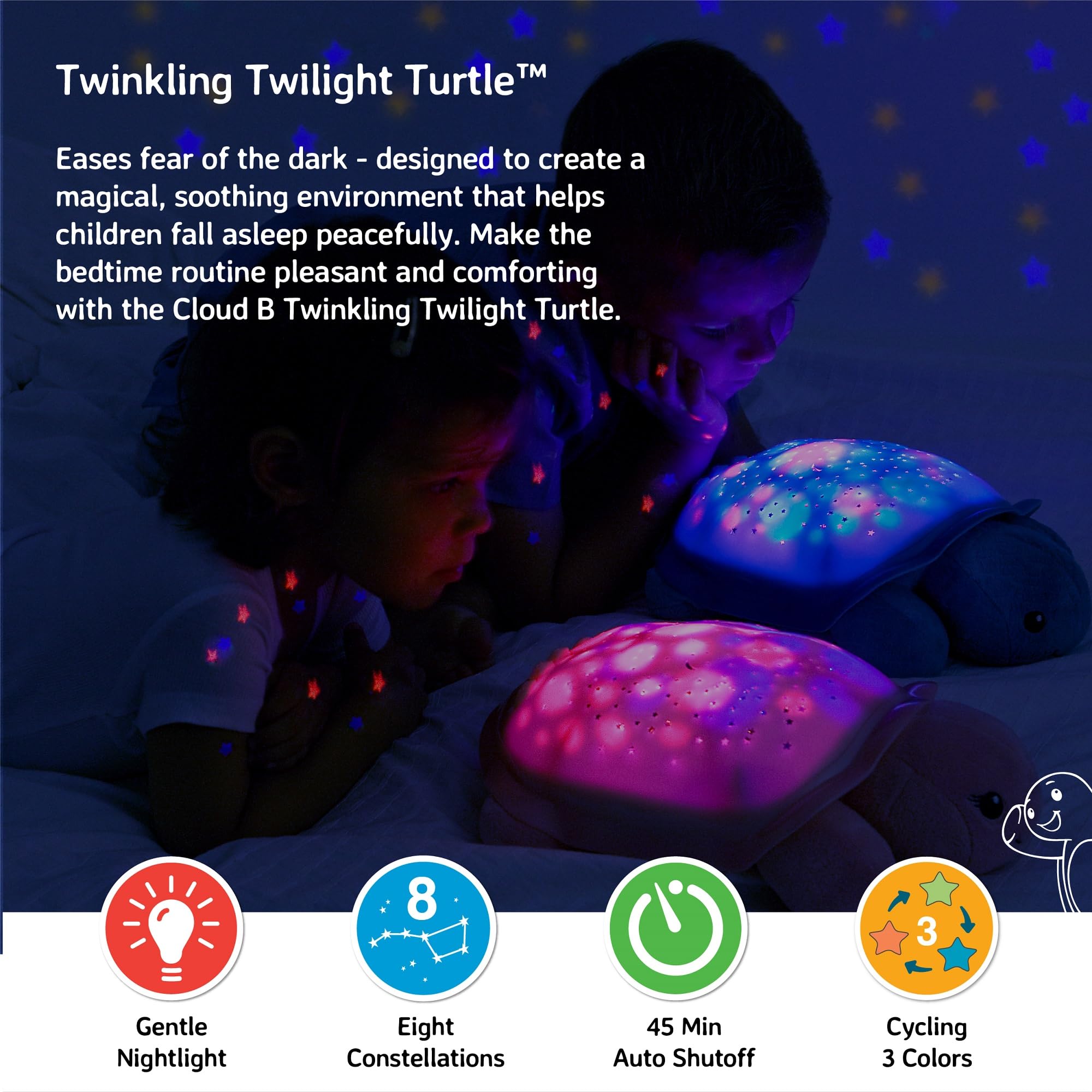 Cloud b Star Projector Night Light with White Noise Soothing Sounds for Baby & Kids | Adjustable Brightness, Timer & Auto-Off | Twilight Turtle Nursery Decor for Bedroom, Nursery & Relaxation (Pink) - Perfect for Sleep Aid, Sensory Play & Calming Nighttime Routine