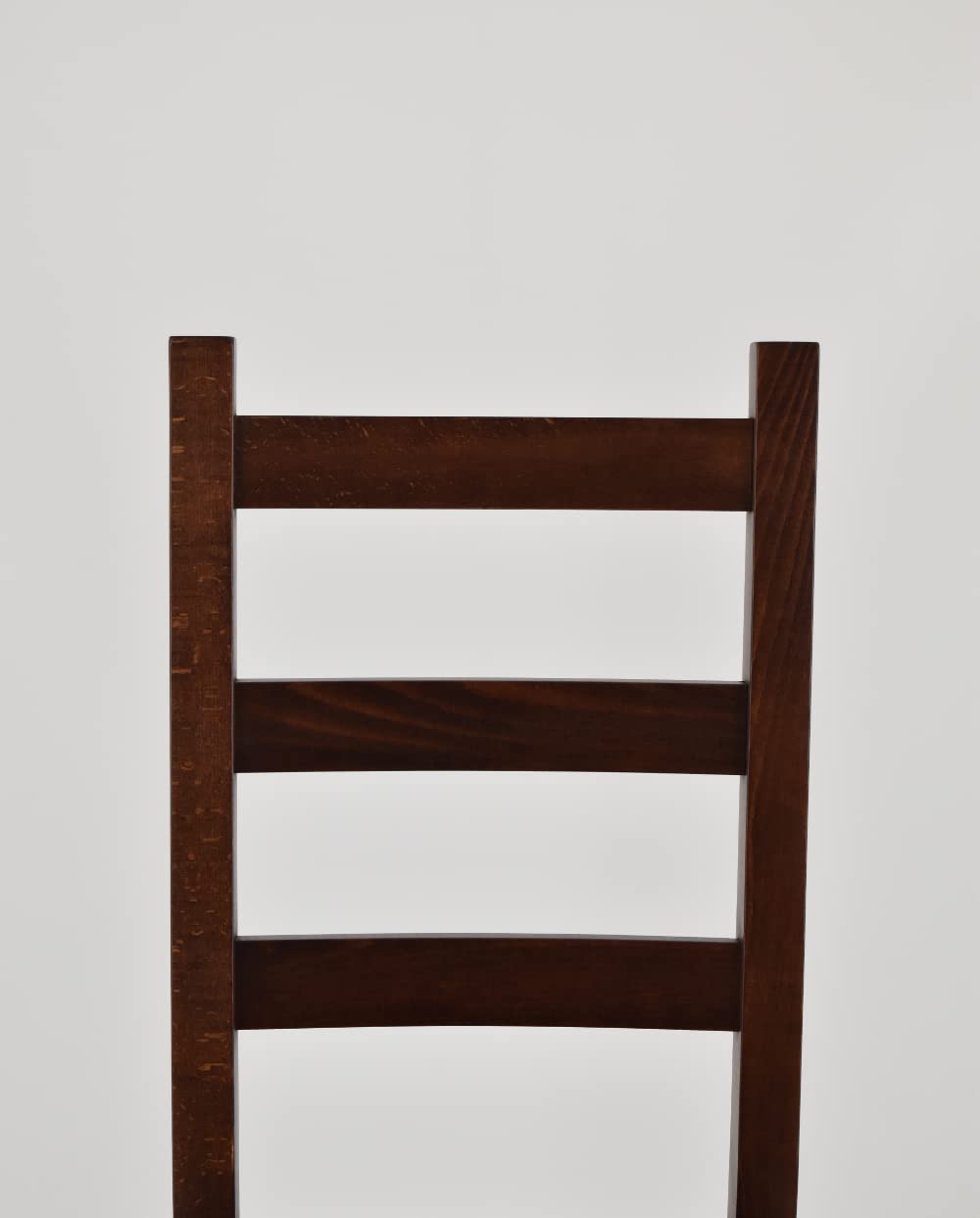 TommyChairs Rustic Dining Chair - Dark Walnut Solid Beech Wood Frame with Brown PU Leather Upholstered Seat for Kitchen & Dining Room - Perfect for Farmhouse, Cottage & Country Style Homes