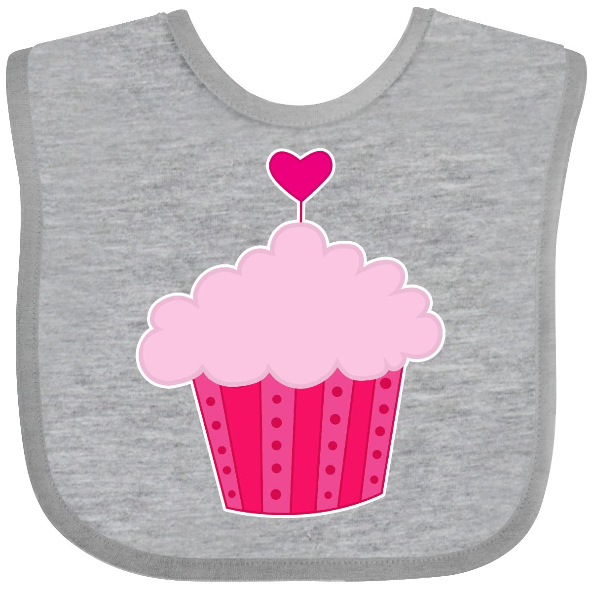 Inktastic Pink Cupcake Baby Bib - Soft Cotton Drool Bib for Infants & Toddlers - Perfect for Feeding, Teething, and Photo Shoots