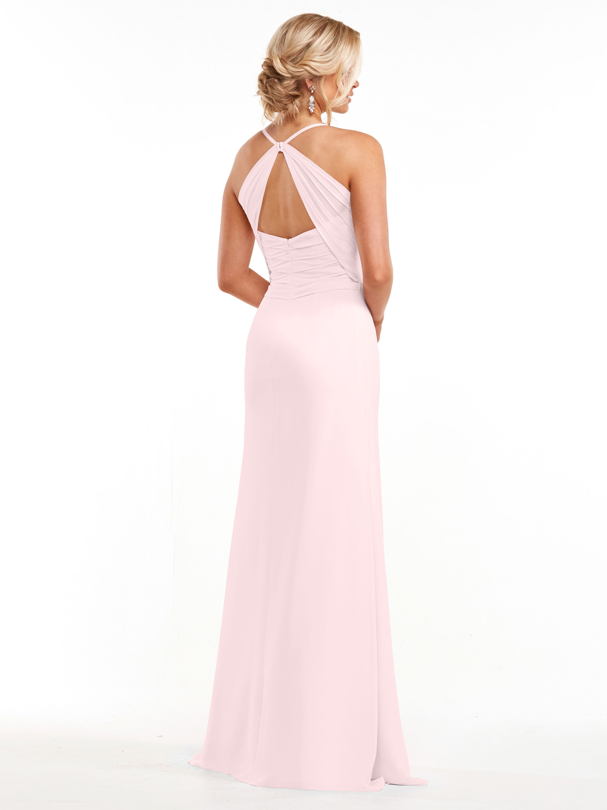 Elegant A-Line Chiffon Bridesmaid Dress with High Slit - Perfect for Weddings, Formal Events & Evening Parties