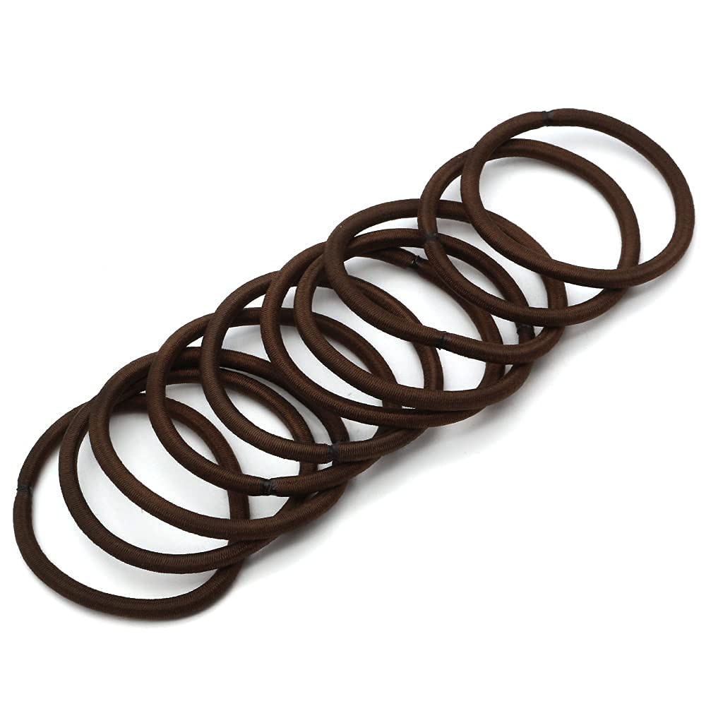 Dofash 30Pcs No Damage Hair Ties for Women & Girls - Soft Ouchless Brown Hair Elastics, Metal-Free Hair Rubber Bands for Thick Hair - Perfect for Workouts, Office, School & Daily Styling