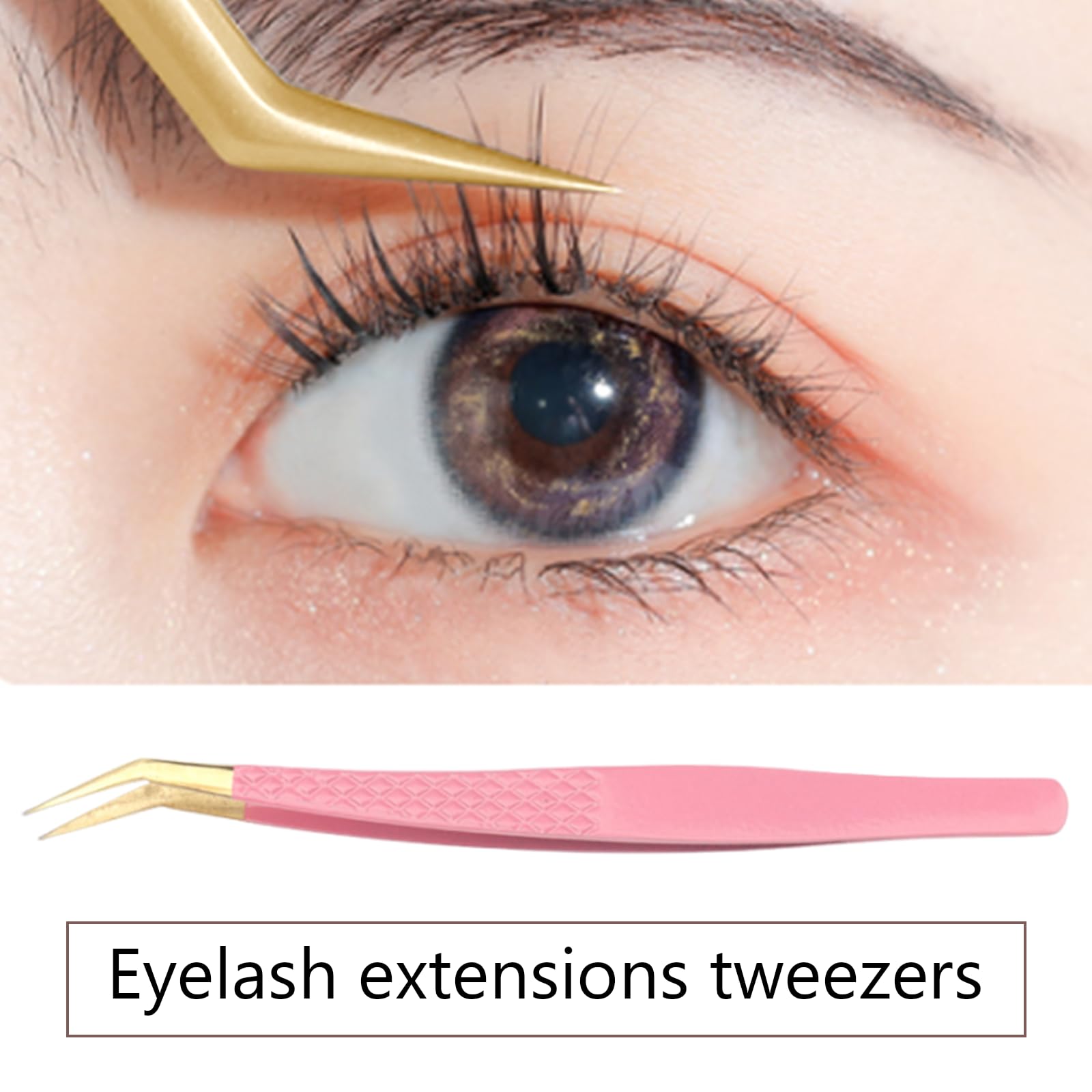 Professional Stainless Steel Eyelash Extension Tweezers - Precision Lash Tweezer for Volume & Classic Extensions - Perfect for Salon, Spa & Home Use