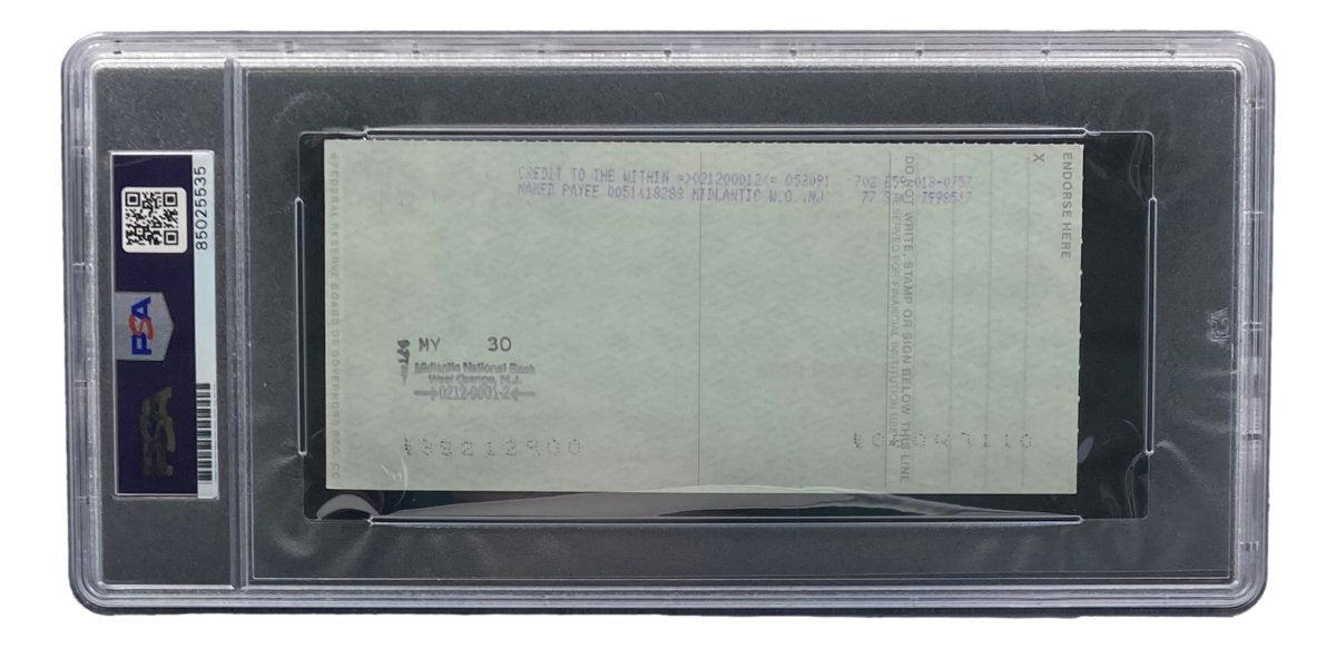 Authentic Bobby Thomson New York Giants Signed Bank Check with PSA/DNA Certification 85025535 - Perfect for Sports Memorabilia Collectors and Baseball Fans