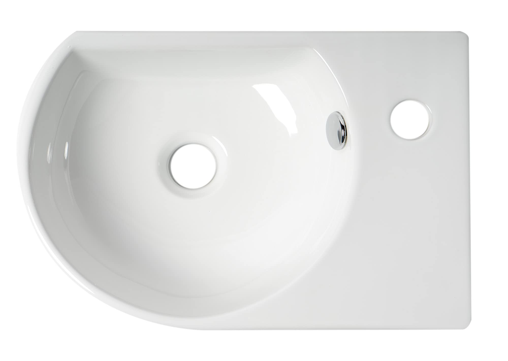 ALFI ABC119 Small White Bathroom Sink - Compact Porcelain Vanity Sink for Powder Rooms, Guest Baths & Small Spaces