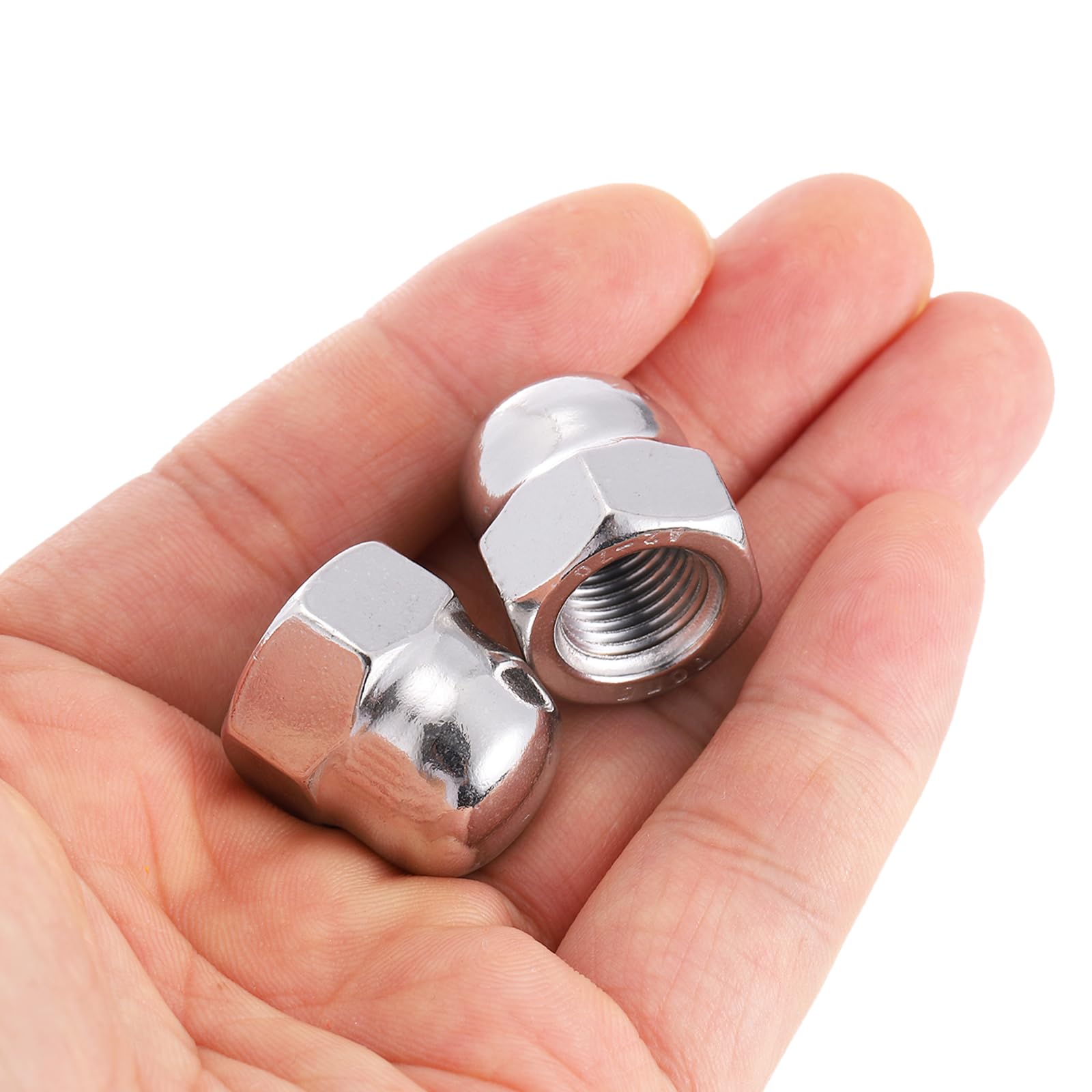 uxcell M12x1.25 Acorn Cap Nuts, 5Pcs 304 Stainless Steel Dome Cap Head Nut for Bolt Cover - Rustproof Hardware Fasteners for Automotive, Furniture & DIY Projects (Silvery Finish)