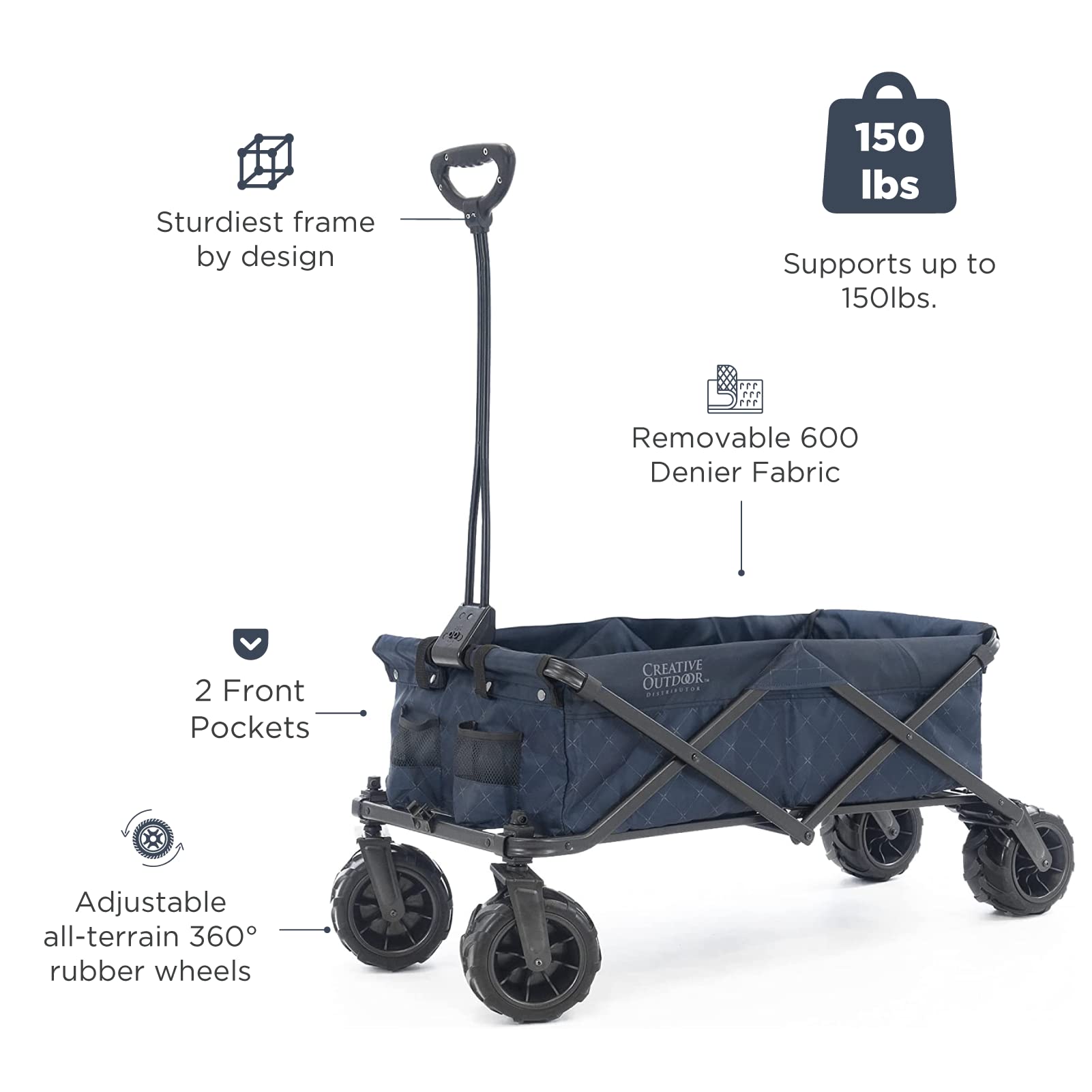 Best Collapsible Outdoor Wagon for Kids - Lightweight Push Pull Stroller with All-Terrain Wheels | Foldable Cargo Cart for Beach, Park, Garden, Camping & Sports | Perfect for Family Outings, Picnics and Outdoor Adventures
