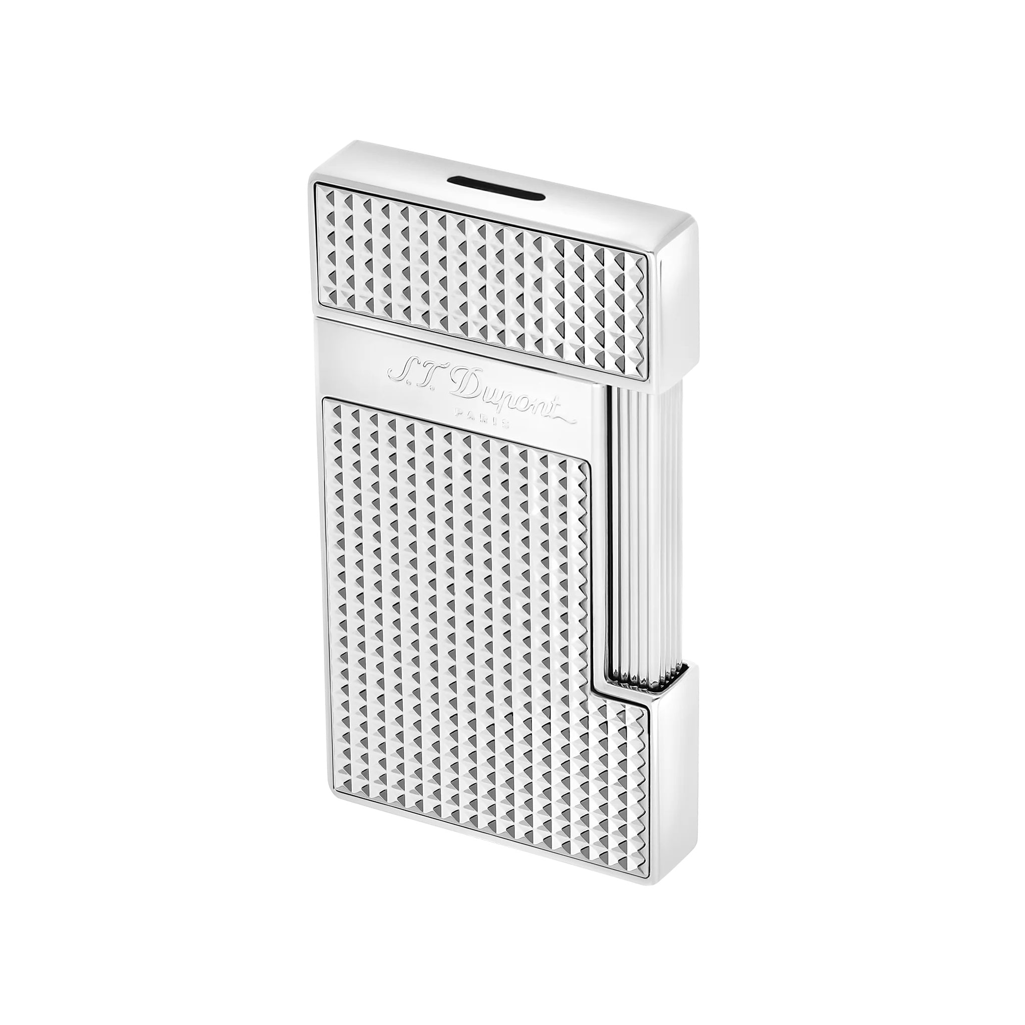 S.T. Dupont Slimmy Chrome Diamond Lighter - Premium Luxury Windproof Butane Lighter for Cigars, Cigarettes & Outdoor Use | Elegant Gift for Men & Collectors