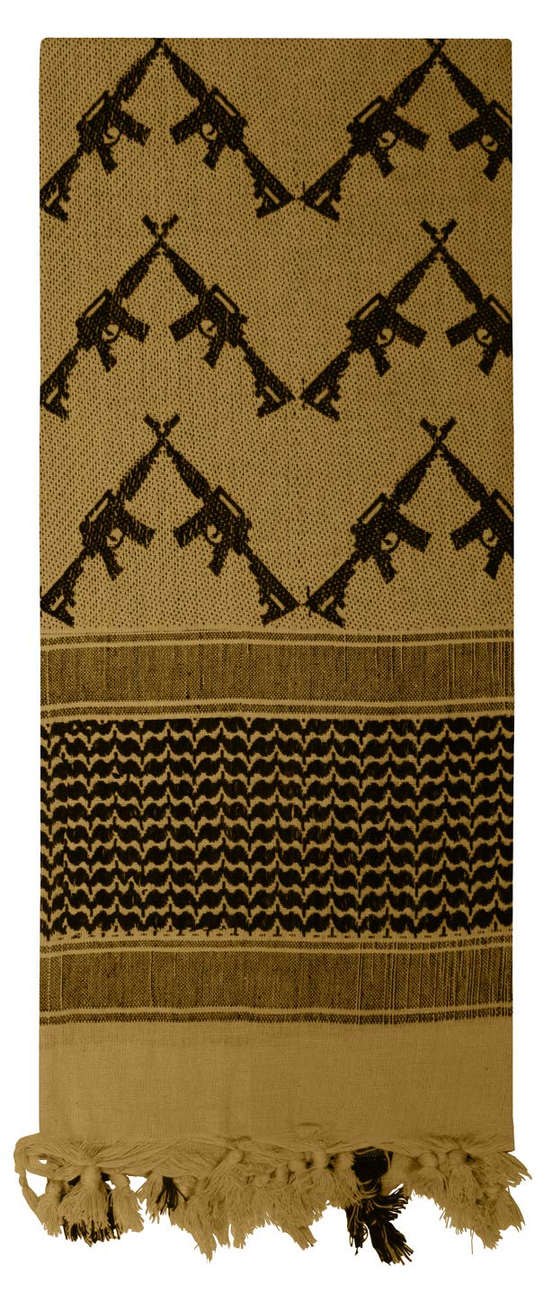 Rothco Crossed Rifles Shemagh Tactical Scarf - Military Style Desert Head Wrap for Outdoor, Hiking, Hunting & Survival Gear | Perfect for Camping, Airsoft & Adventure Activities
