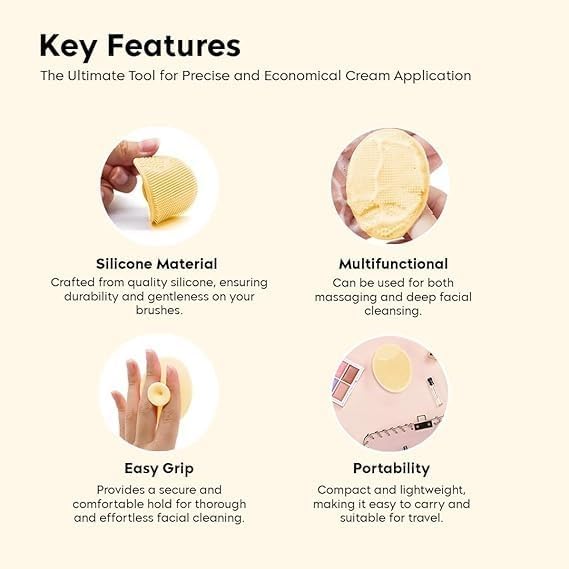 VALKYRIE Silicone Face Scrubber & Exfoliator - Gentle Facial Cleansing Brush for Acne, Blackheads & Pore Cleaning - Soft Skin Care Tool for Women & Girls (Yellow) - Perfect for Daily Skincare Routine & Travel Beauty Essentials