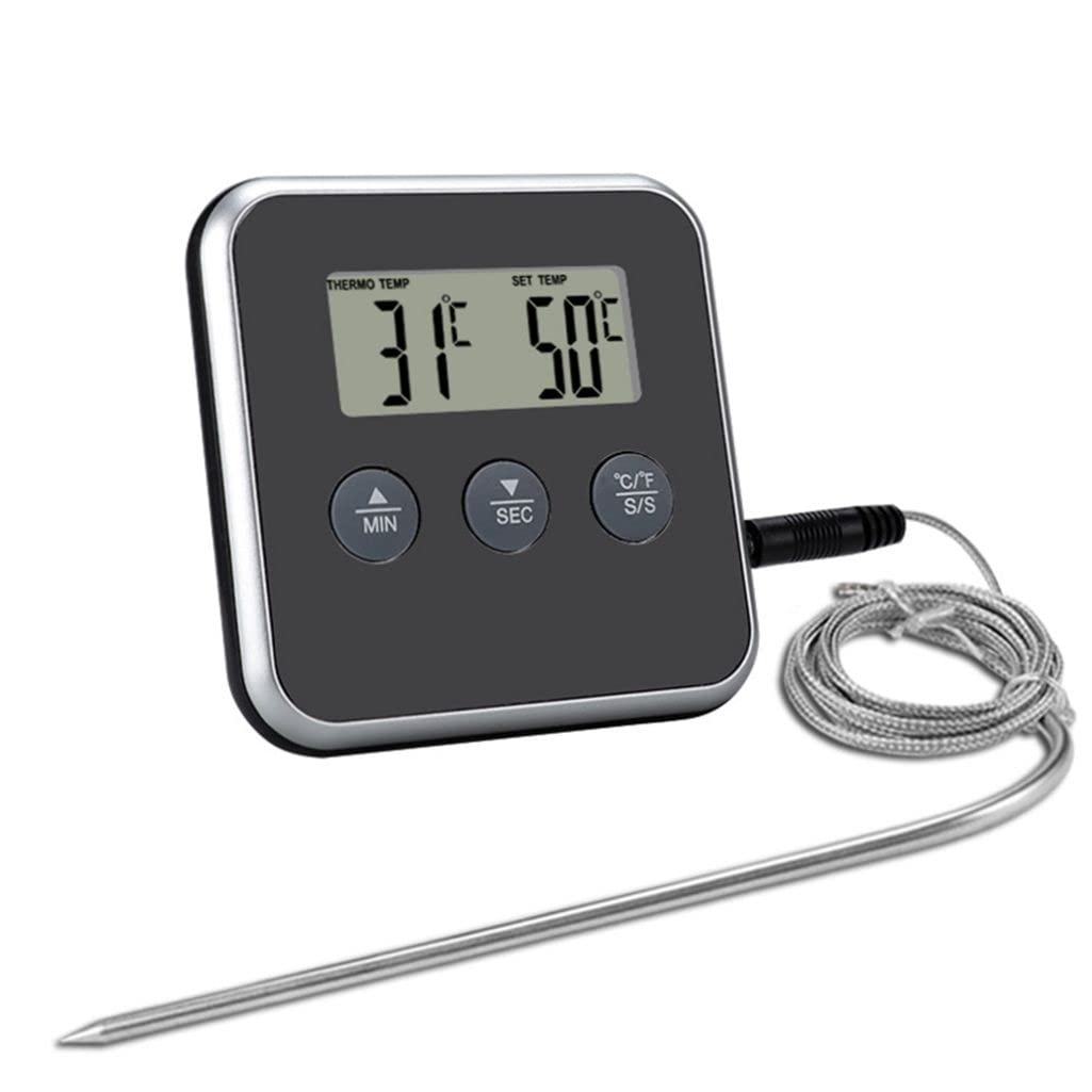 **Wireless BBQ Thermometer with Large LCD Display - High Accuracy Digital Meat Thermometer for Grilling, Smoking & Baking - Dual Probe Cooking Thermometer with Timer for Oven, Grill & Smoker - Perfect for Steak, Turkey & Home Chefs**