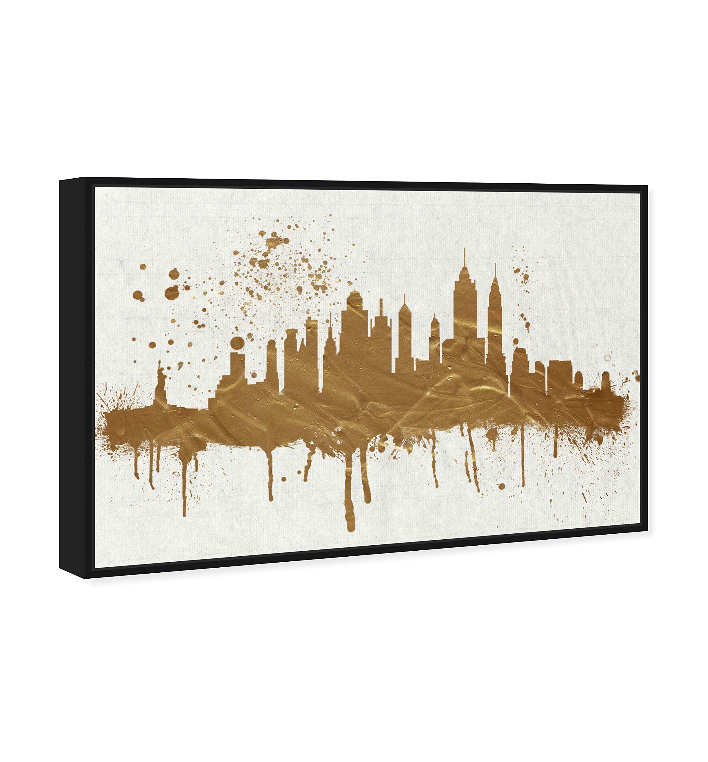Gold NY Skyline Canvas Wall Art Print - Stunning New York City Skyline Poster for Home & Office Decor - Perfect for Living Room, Bedroom, or Gift