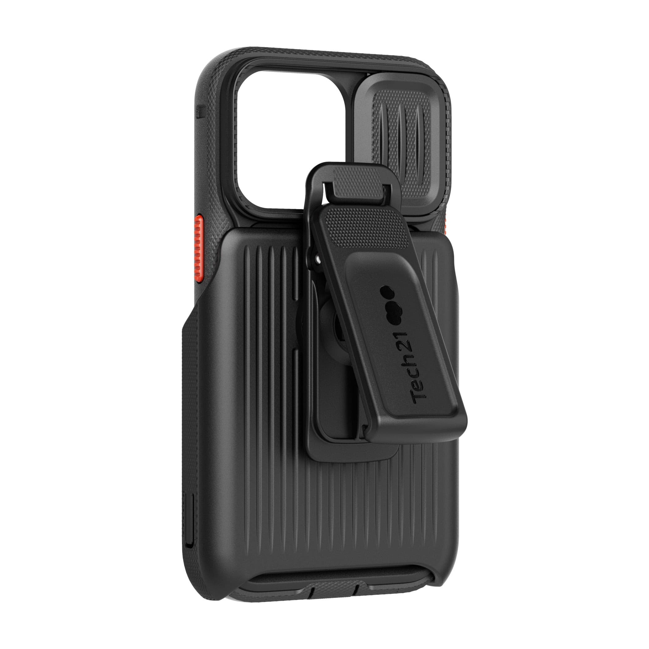 Tech21 EvoMax Shockproof Phone Case with Holster for iPhone 13 Pro - Durable Protection, Slim Fit (Off Black) | Perfect for Outdoor Activities, Work & Everyday Use