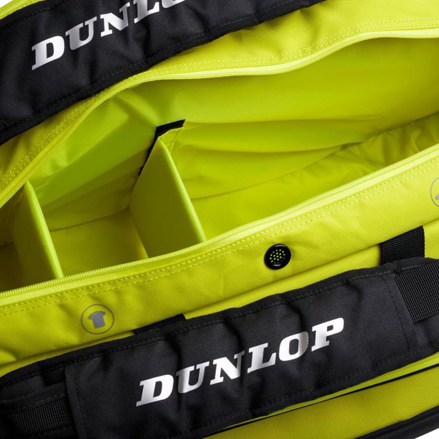 Dunlop SX Performance 12 Tennis Racket Thermo Bag - Black/Yellow | Insulated Tennis Gear Storage for Tournaments & Practice | Perfect for Pro Players & Coaches