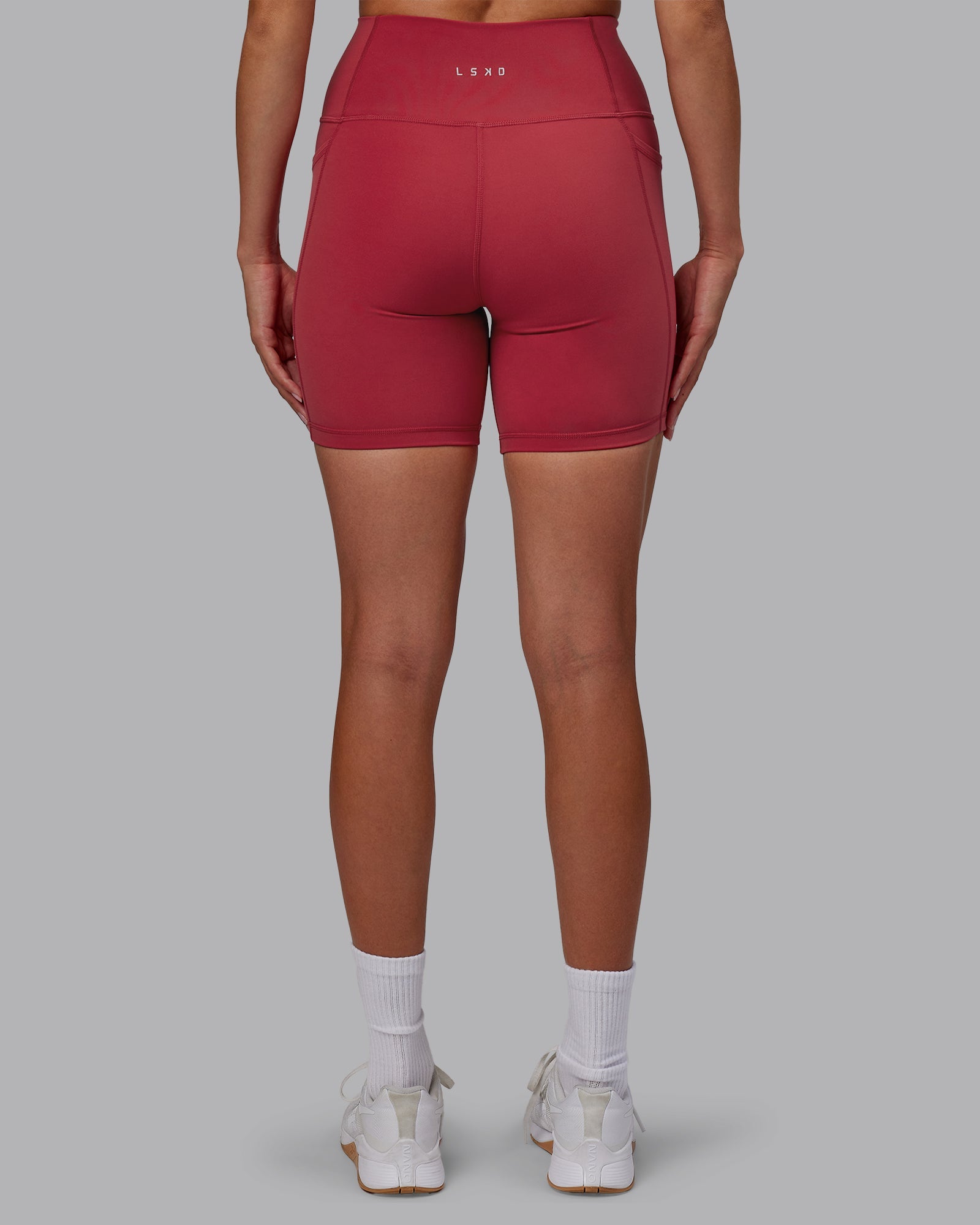 Fusion Ultra High Rise 6 Pocket Shorts in Claret - Women's Workout & Lounge Shorts for Yoga, Running & Casual Wear