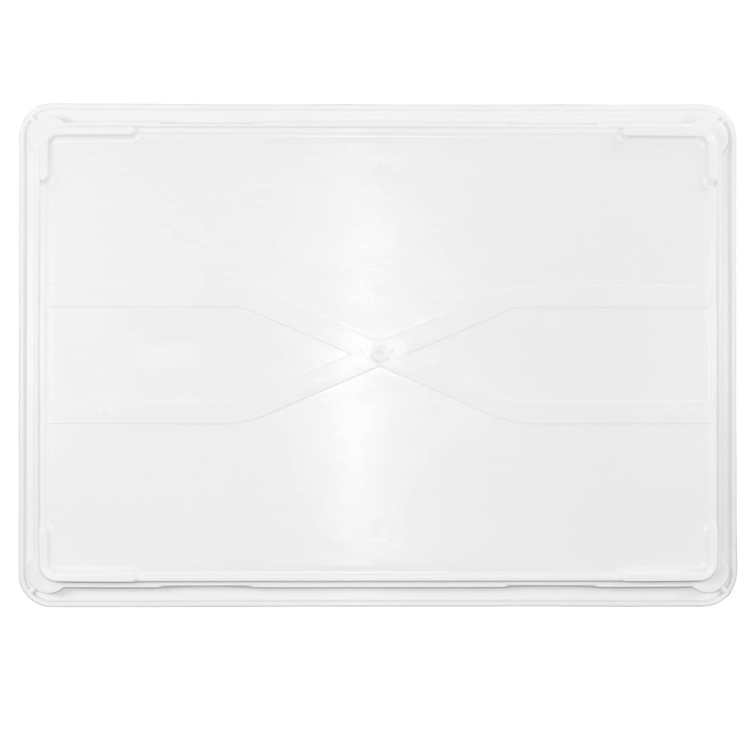 10 Pack Stackable Dishwasher-Safe White Plastic Proofing Box Lids for Pizza Dough - Rectangle Restaurantware Lids Compatible with Dough Boxes (Proofing Boxes Sold Separately) - Perfect for Bakeries, Pizzerias & Commercial Kitchens