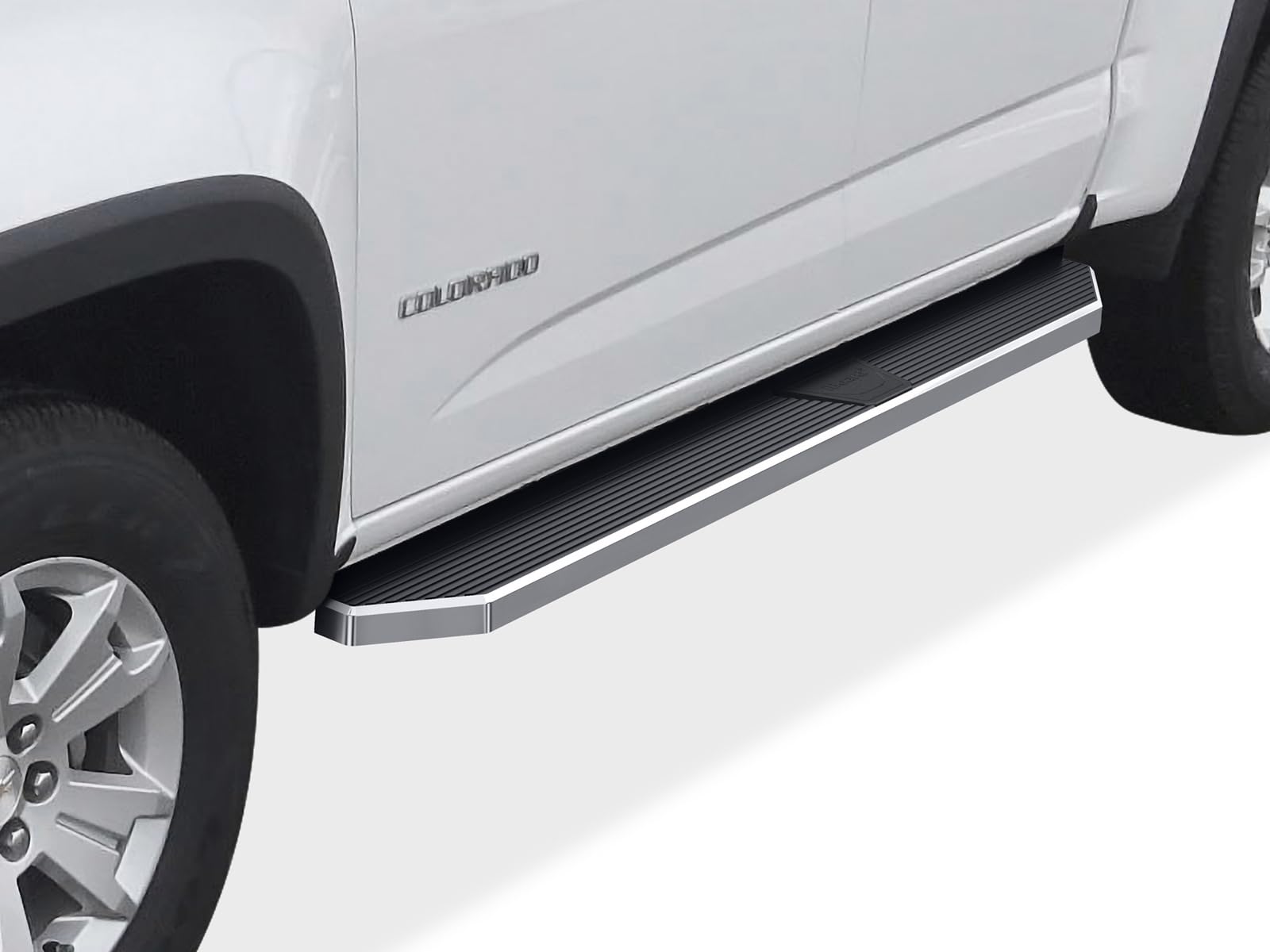 APS Polished Running Boards for 2015-2025 Chevy Colorado & GMC Canyon Crew Cab | 6-Inch Wide 304 Stainless Steel Side Steps | Durable Truck Accessories for Off-Road & Daily Driving