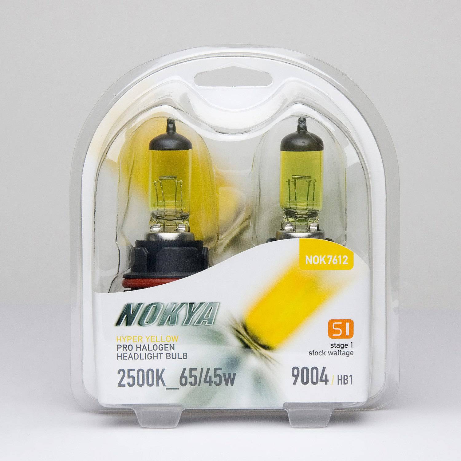 Nokya Hyper Yellow 9004/HB1 Light Bulbs - 2500K Warm Yellow, 65W/45W (Stage 1) - Perfect for Fog Lights & Off-Road Driving