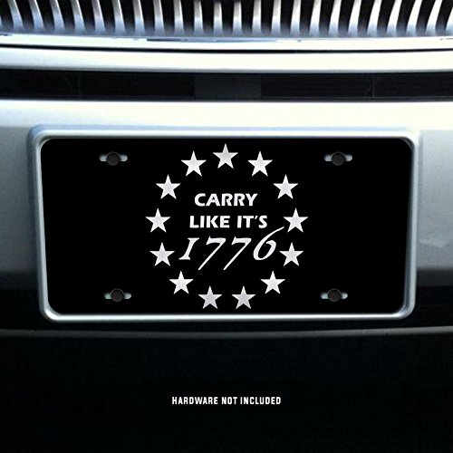 Patriotic America Rights Etched Vanity License Plate - Custom Car Front Plate with 1776 Design - Perfect for 4th of July Decor, Car Shows & American Pride Displays
